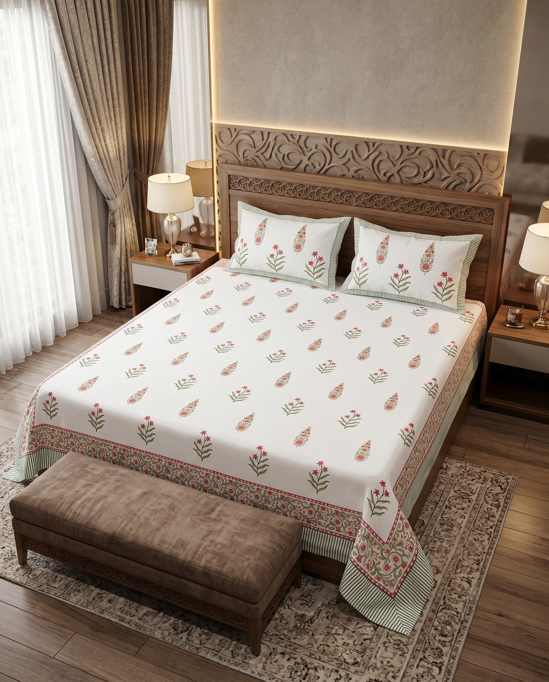 Blossom Whisper Premium Bedsheet