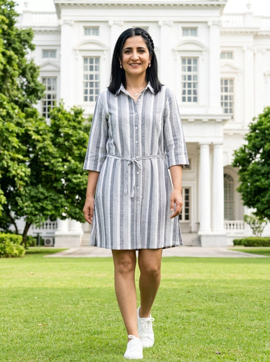 SOFT FLOW GREY COTTON TUNIC