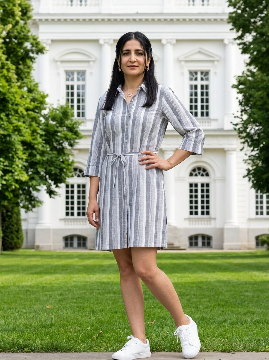 SOFT FLOW GREY COTTON TUNIC