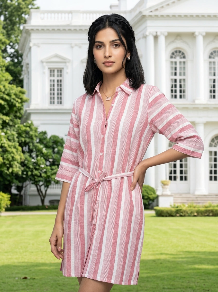 SOFT FLOW PEACHISH PINK COTTON TUNIC