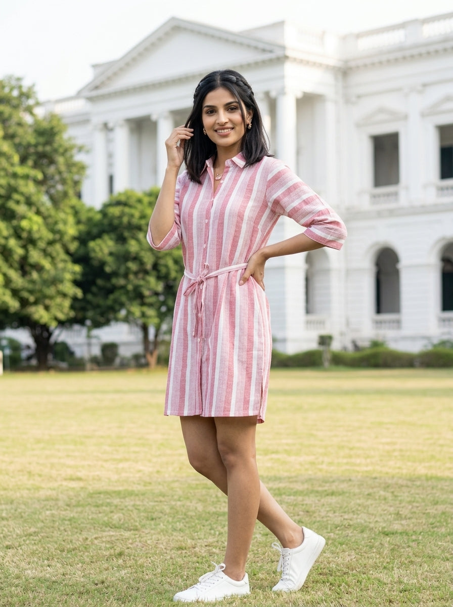 SOFT FLOW PEACHISH PINK COTTON TUNIC