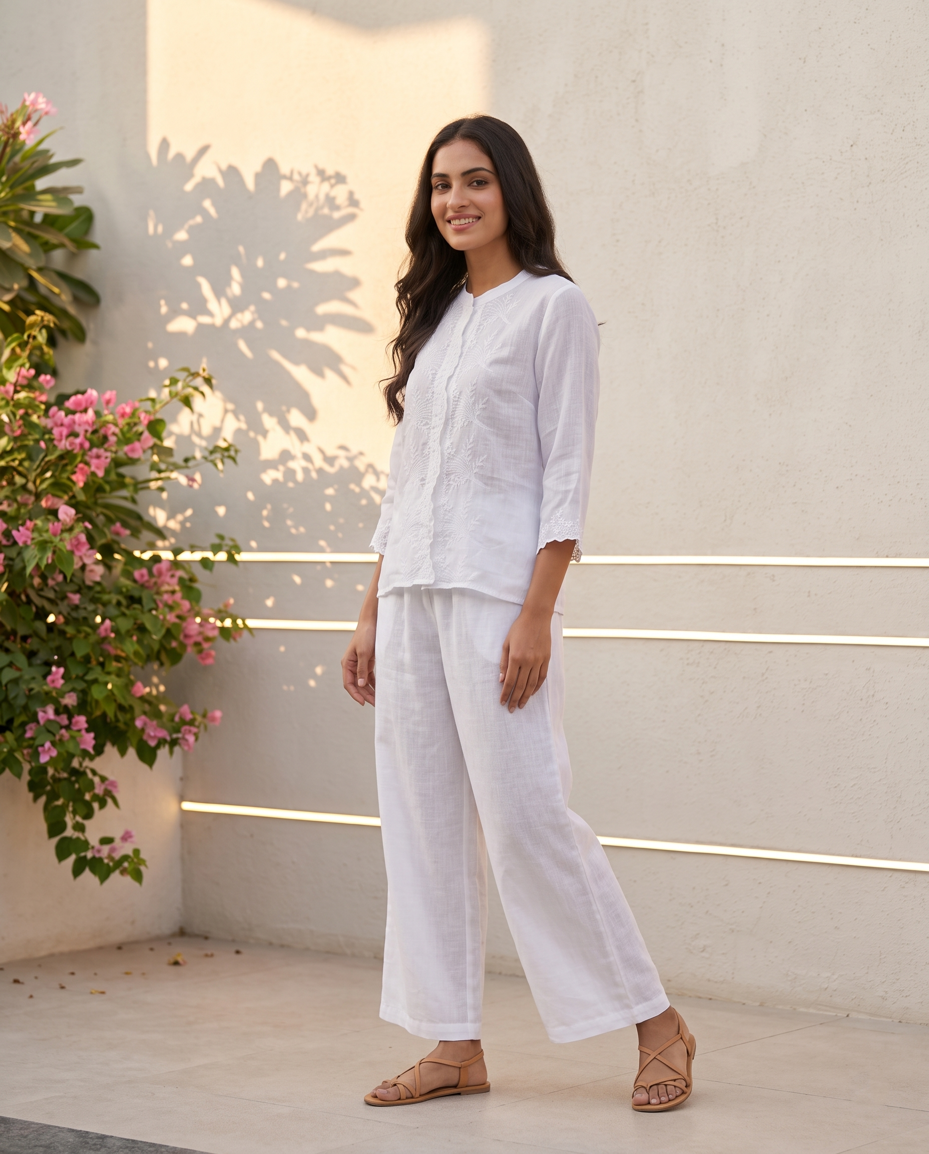 Snowdrop European Linen Top - Cloud White