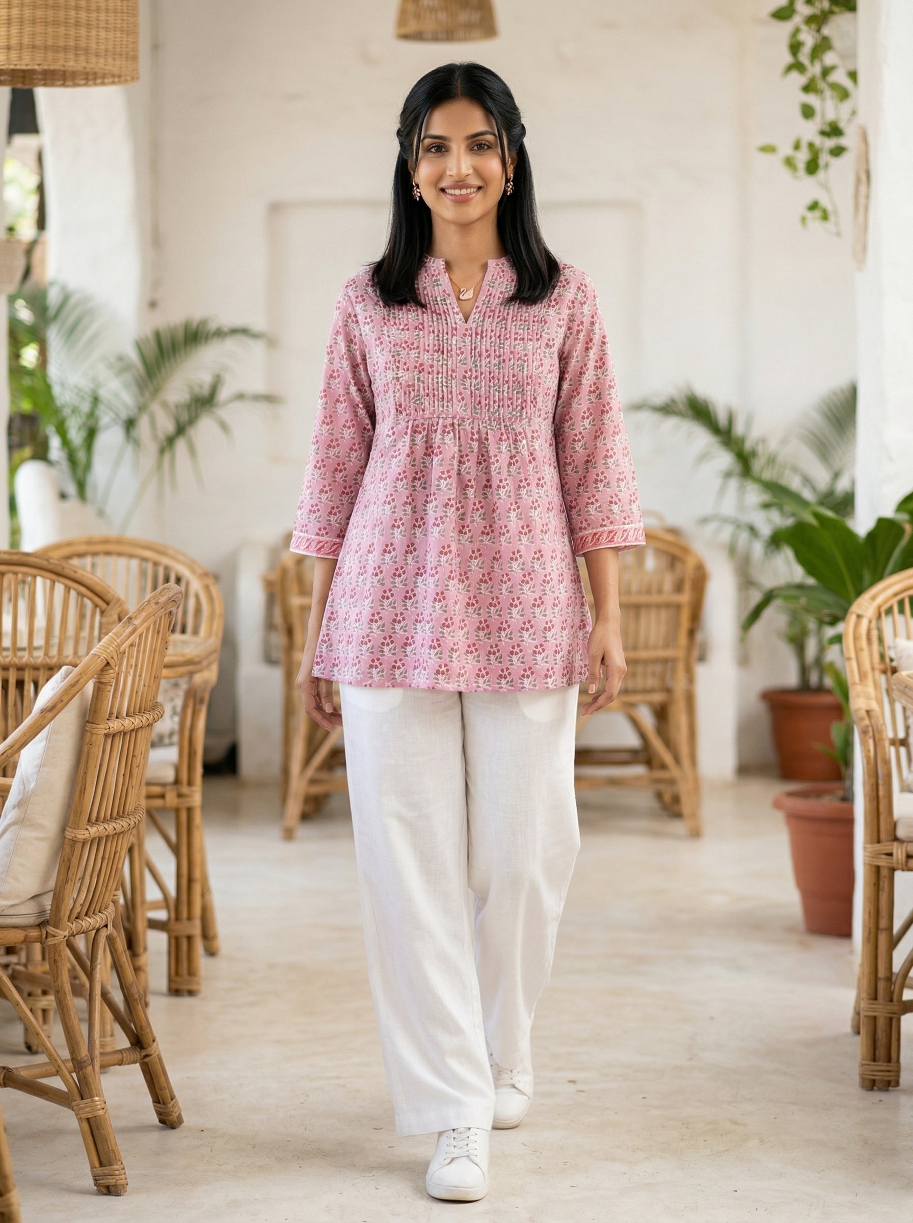 GARDEN GRACE PINK PREMIUM COTTON TOP
