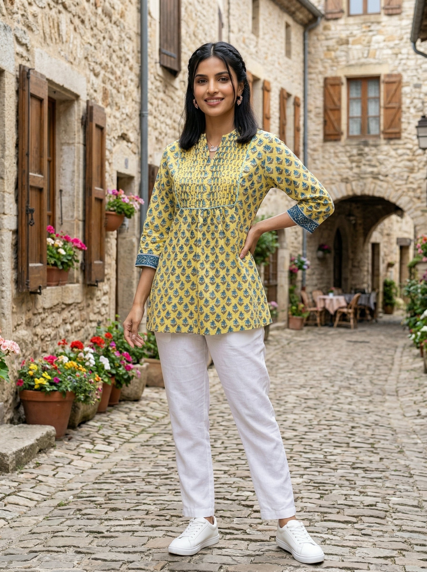 GARDEN GRACE GREEN PREMIUM COTTON TOP