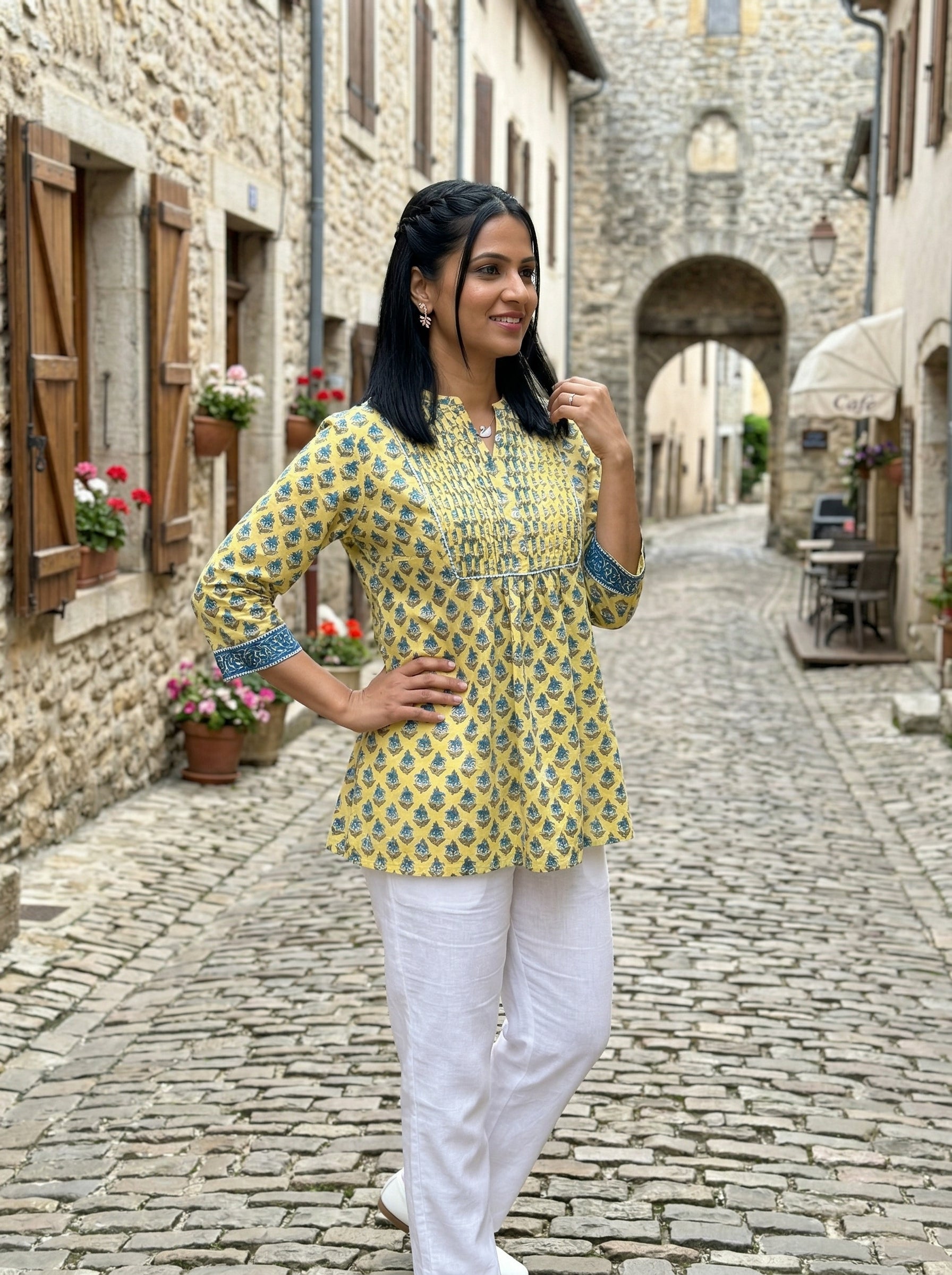 GARDEN GRACE GREEN PREMIUM COTTON TOP