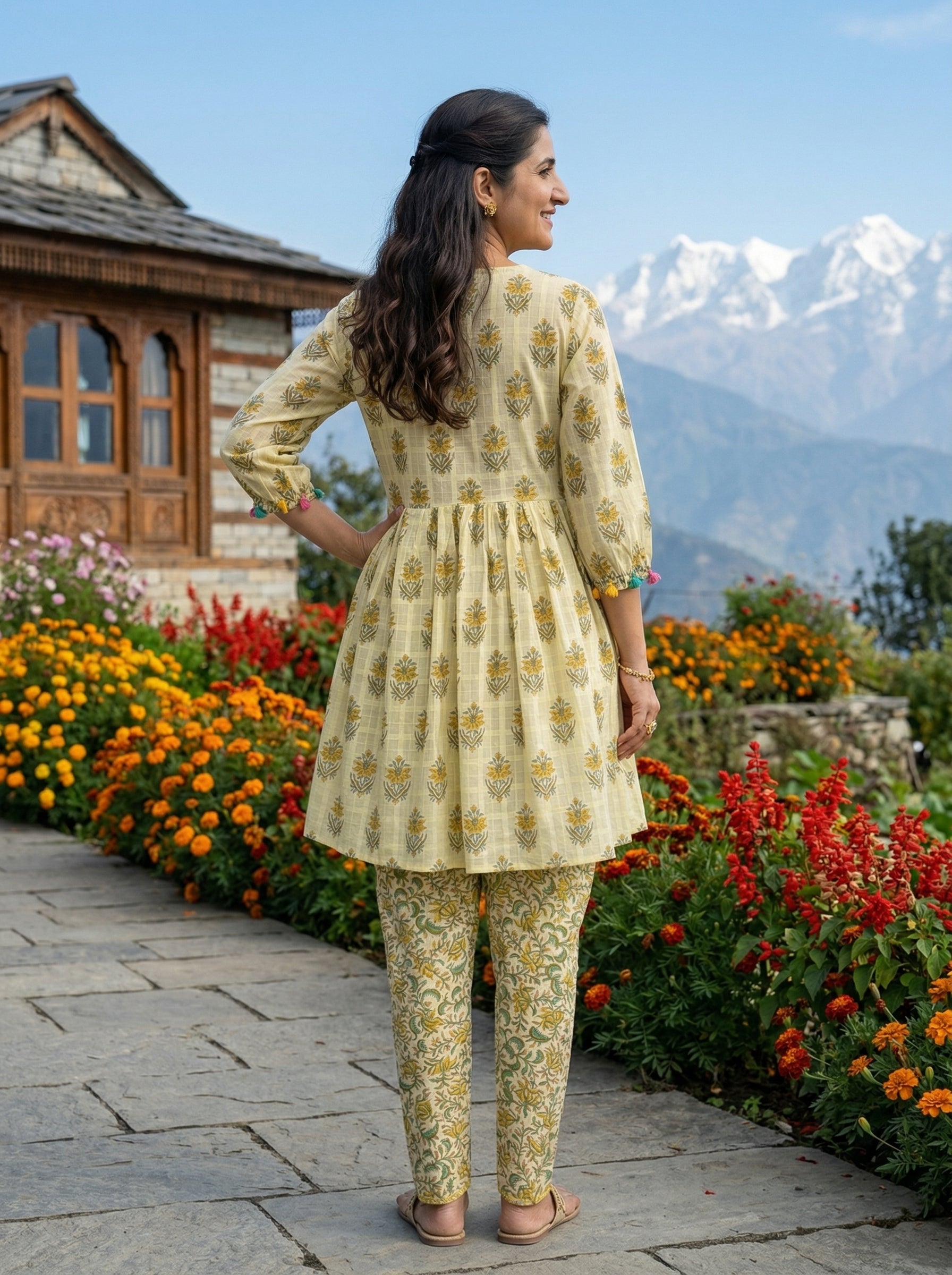 TULIP PANT YELLOW COTTON CORDSET