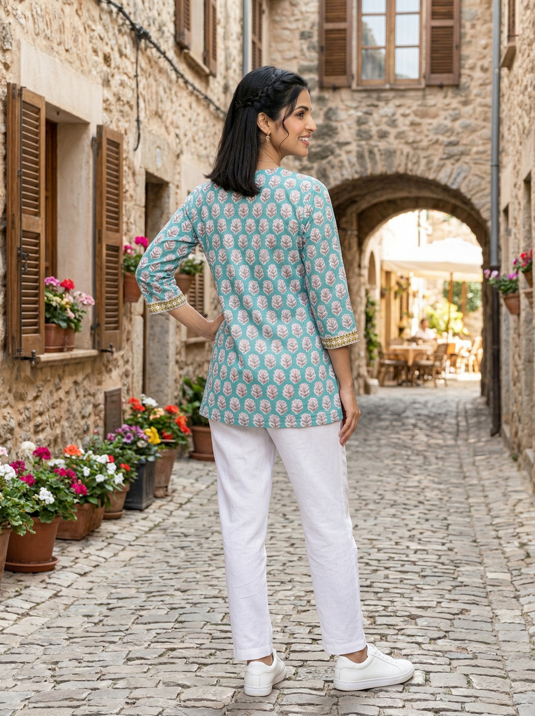 GARDEN GRACE GREEN PREMIUM COTTON TOP
