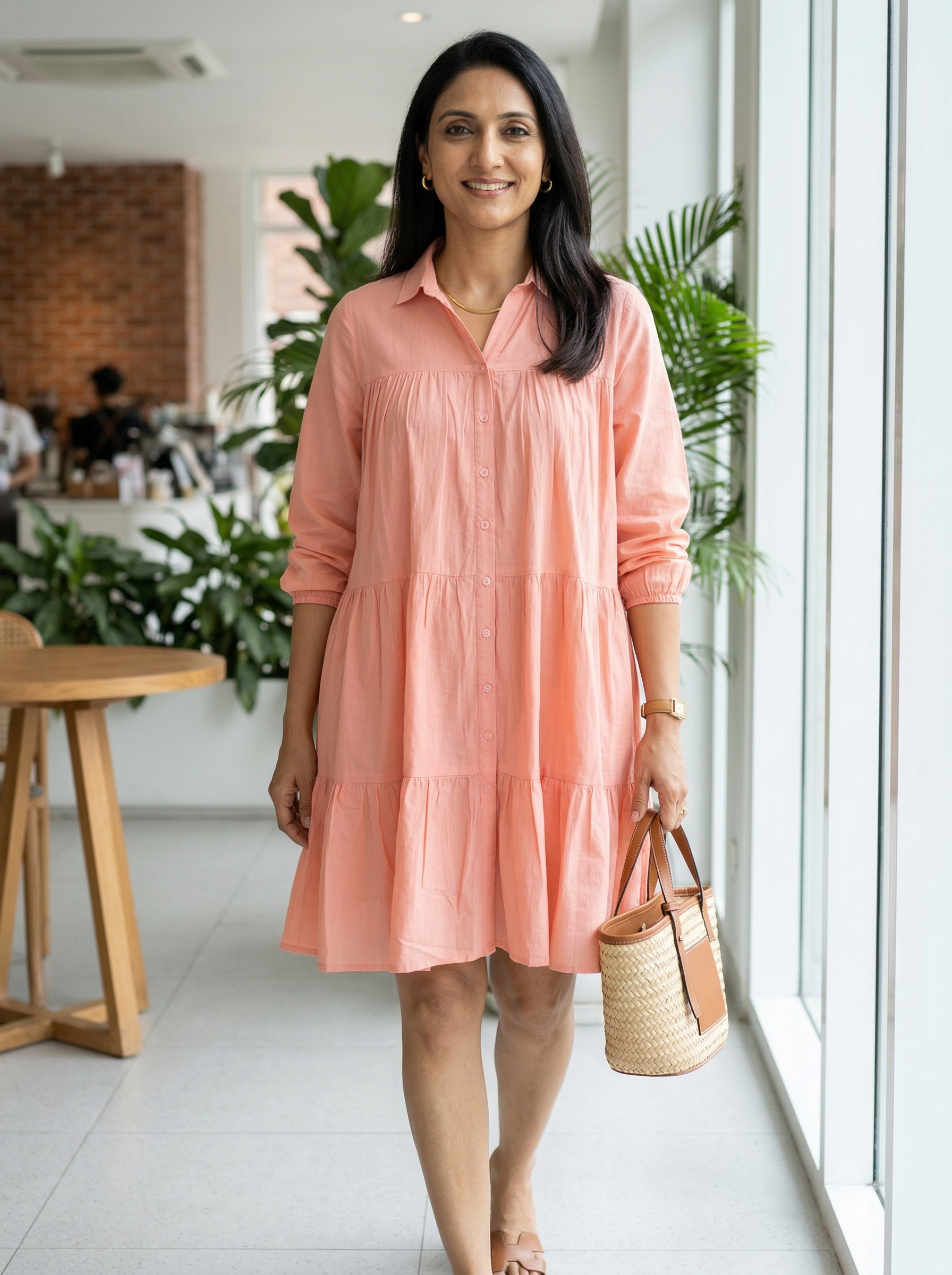 Peach Short Mul Frock