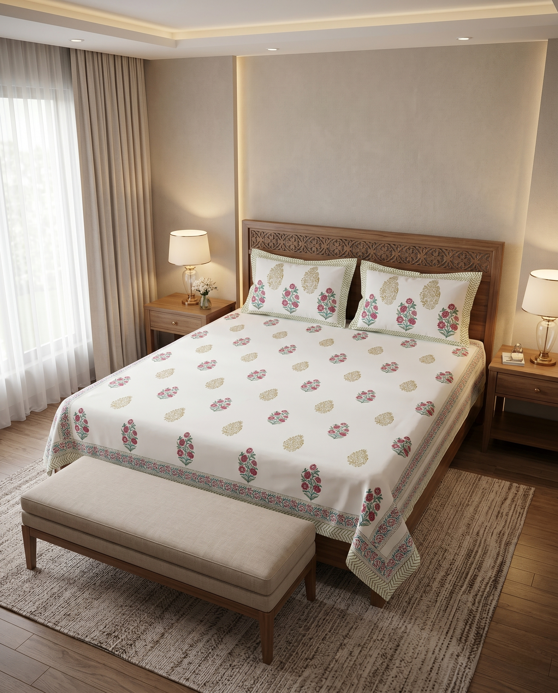 THE GULBAHAR BLOSSOM PREMIUM BEDSHEET