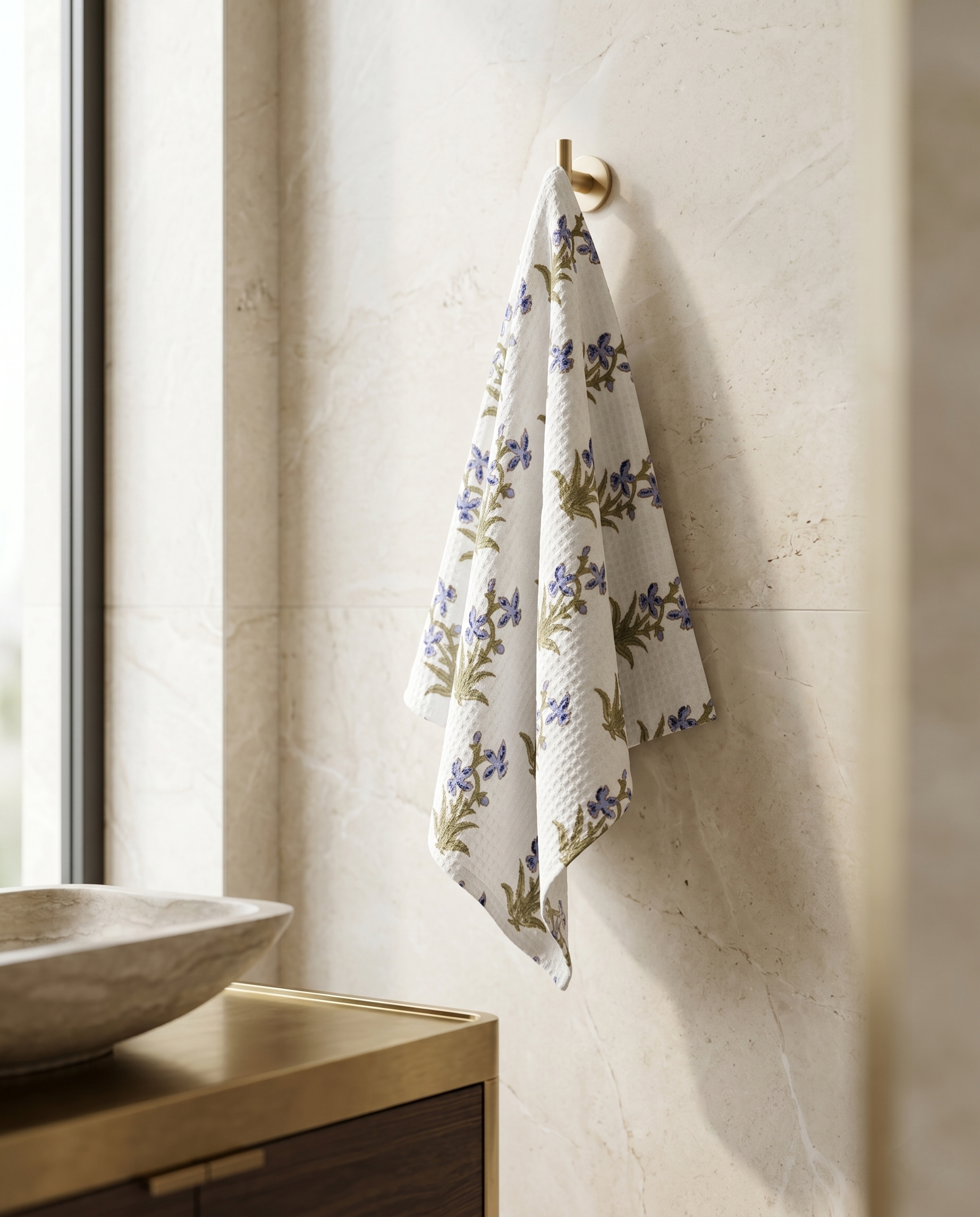 BOTANICAL PRINT FACE TOWEL (HANDBLOCK)