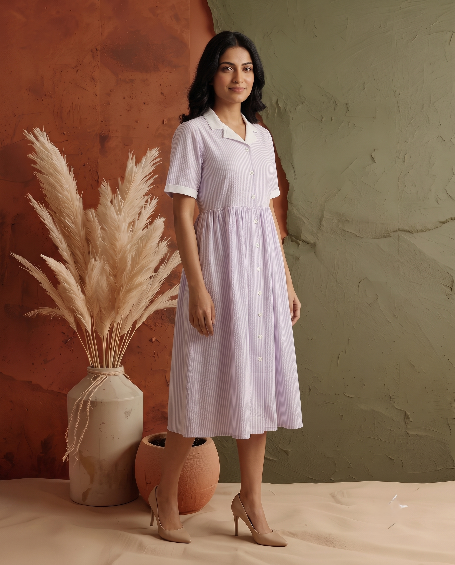 THE RIVIERA PURPLE STRIPE DRESS