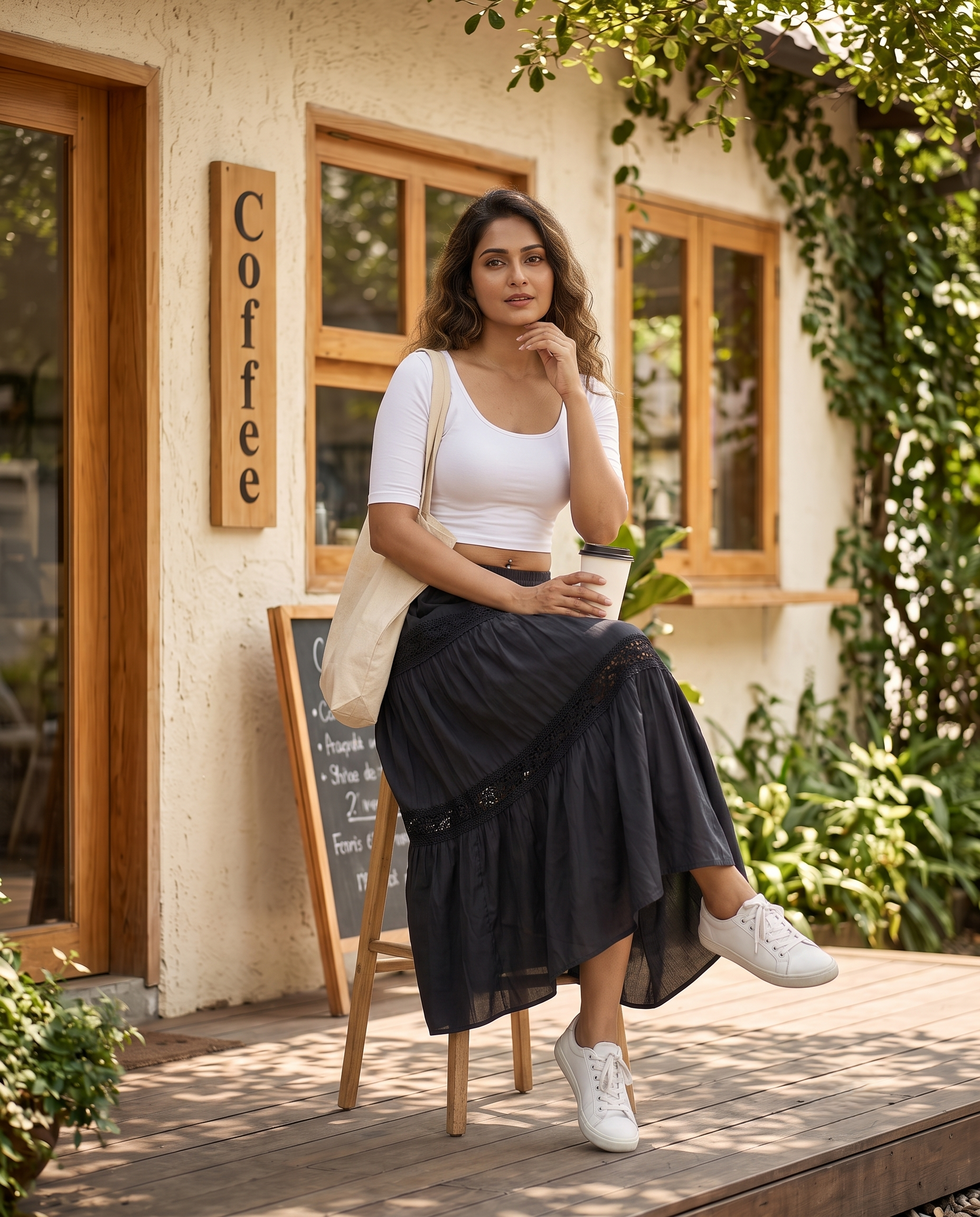 Noir Tiered Grace Skirt - Classic Black