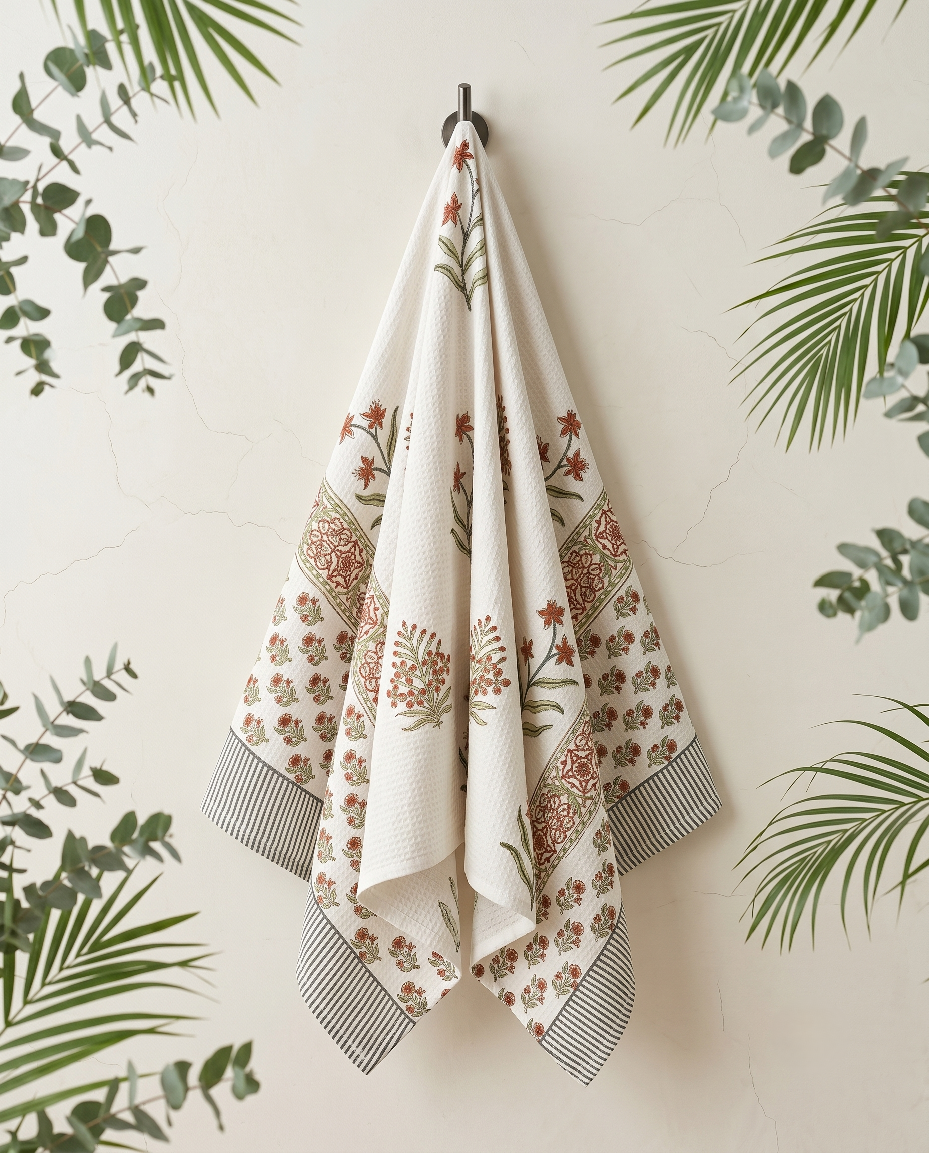 BOTANICAL FLORAL PREMIUM WAFFLE TOWEL (HANDBLOCK)