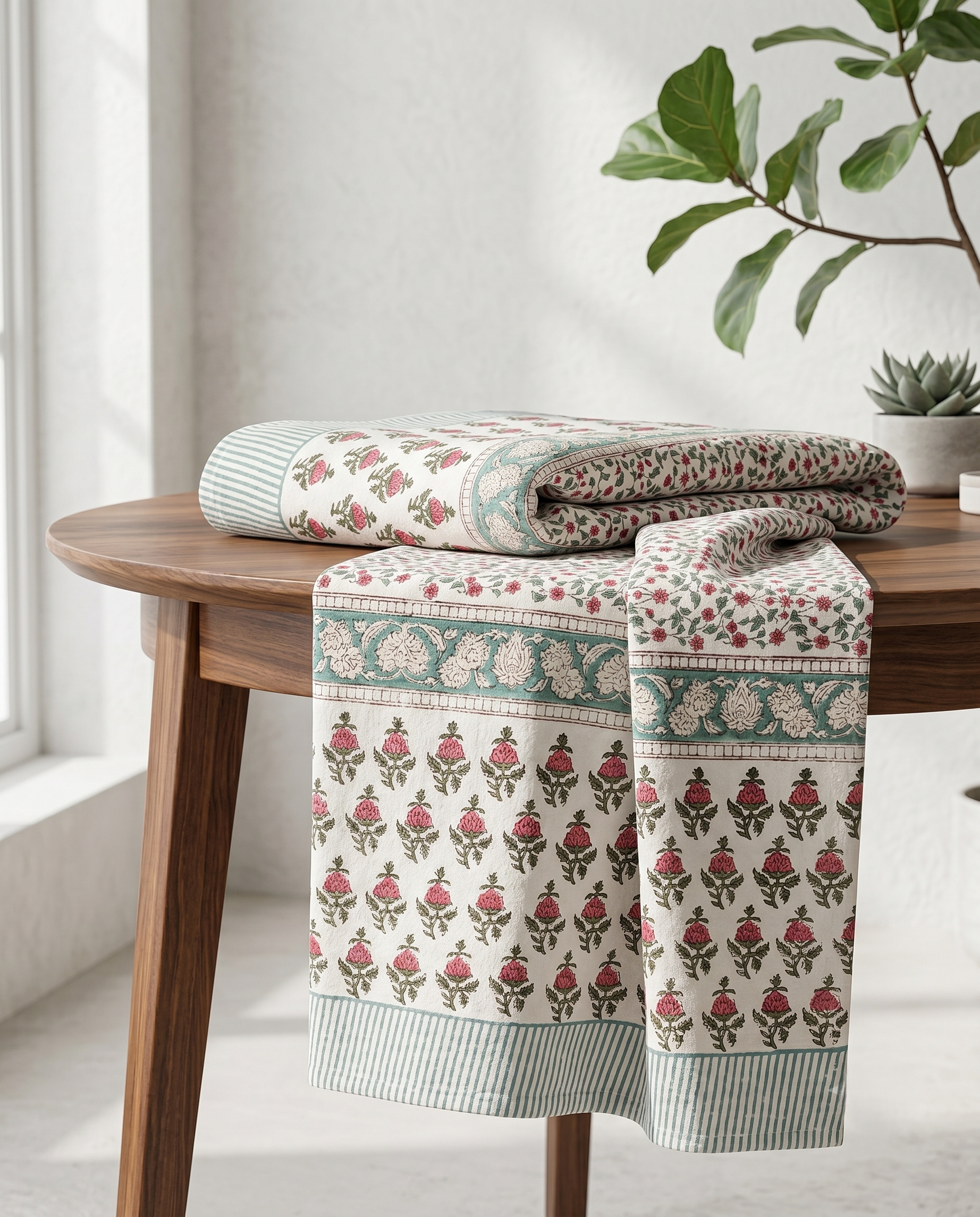 ROSE MEADOW PREMIUM WAFFLE TOWEL (HANDBLOCK)