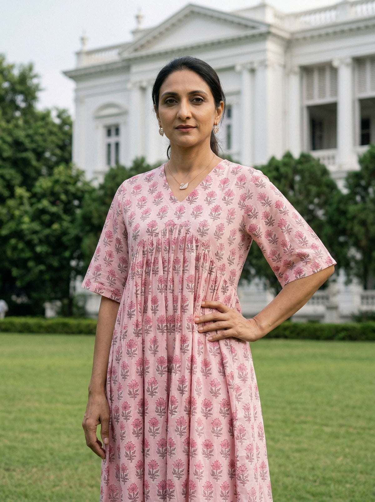 Jhabla Dress Peach Cotton Dress