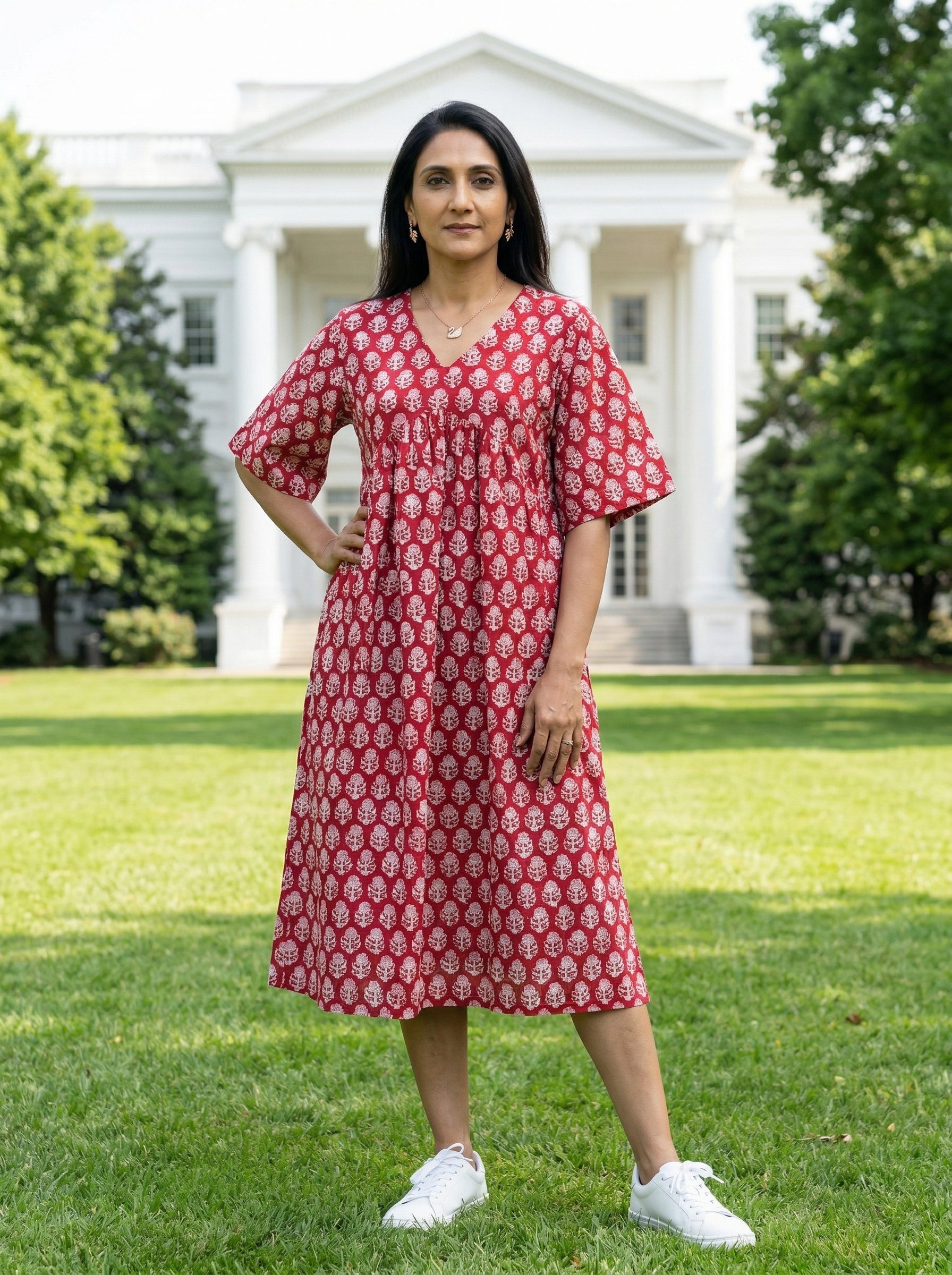 JHABLA DRESS RED COTTON DRESS