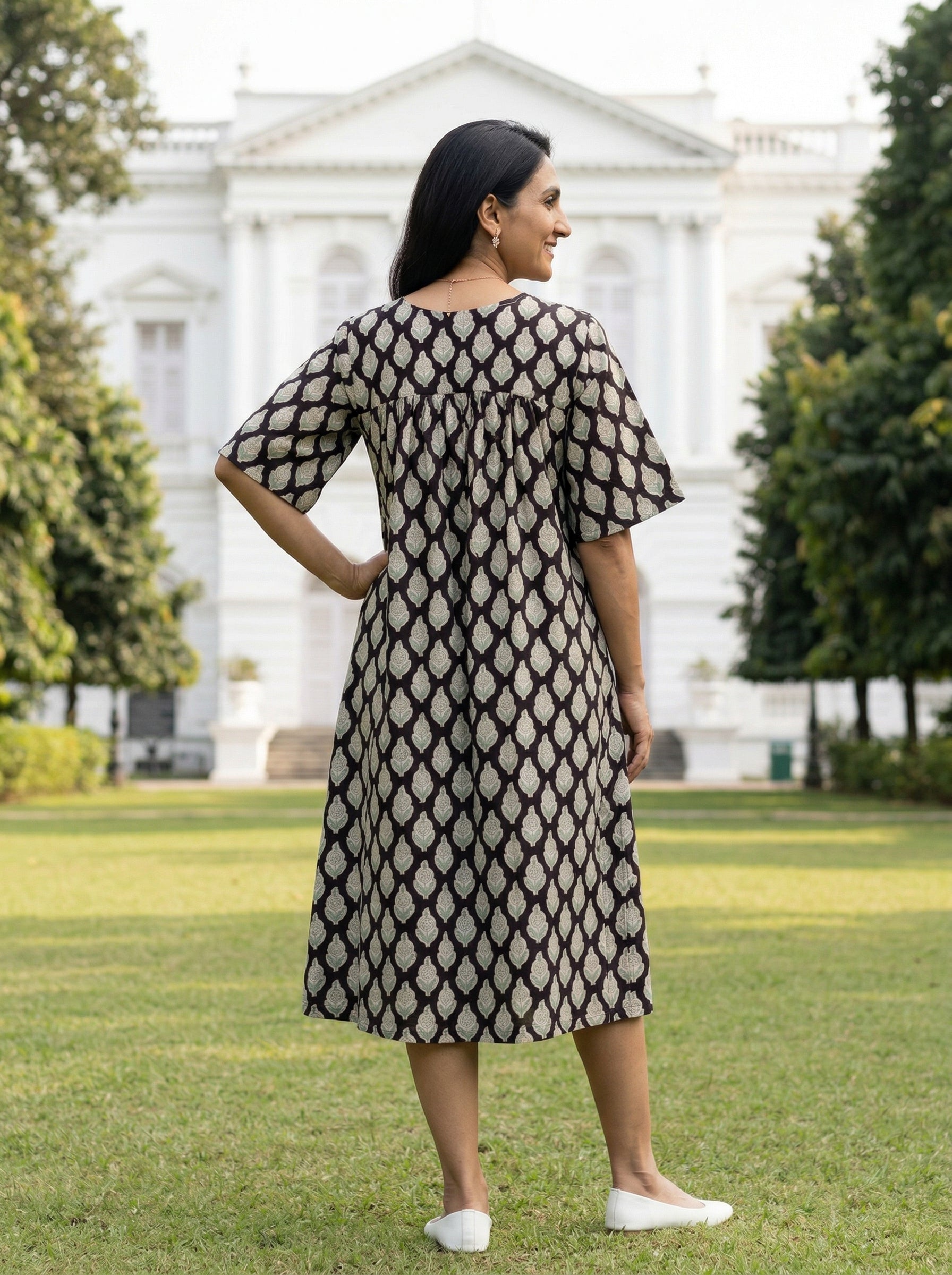 JHABLA DRESS BLACK COTTON DRESS