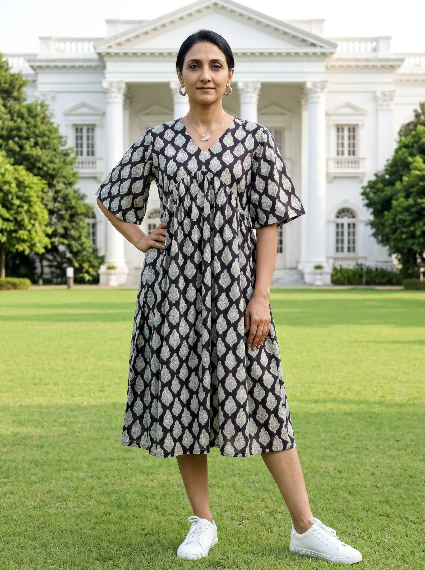 JHABLA DRESS BLACK COTTON DRESS