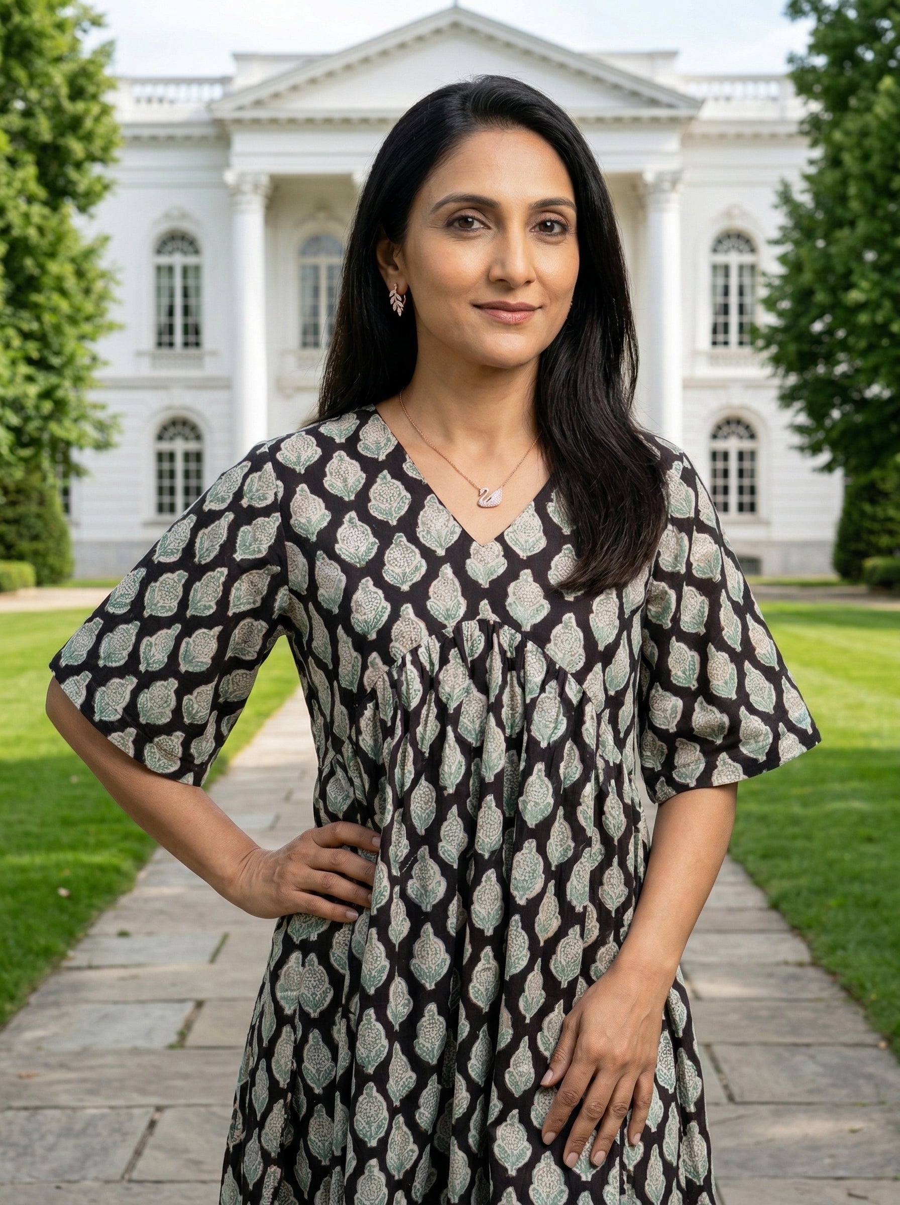 JHABLA DRESS BLACK COTTON DRESS