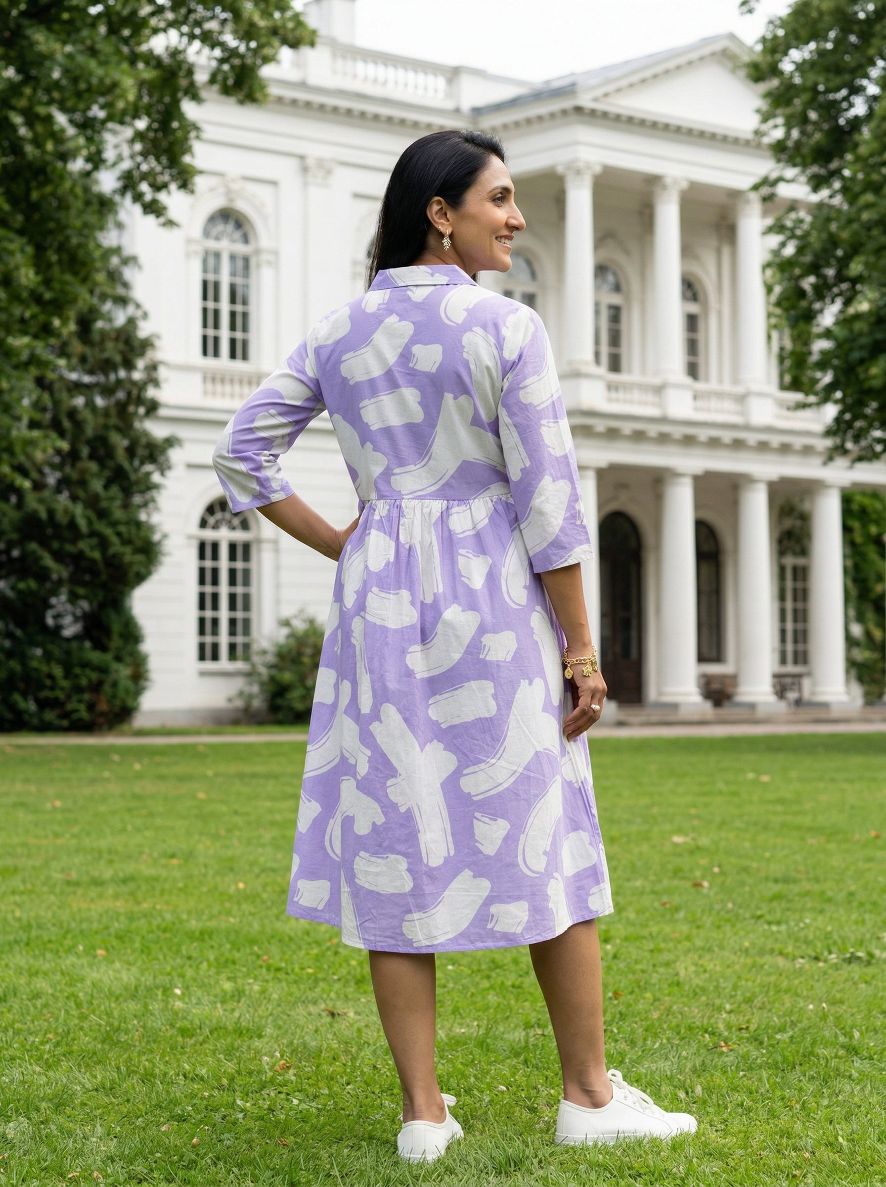 BRIGHT & BLOOM PURPLE COTTON FROCKS
