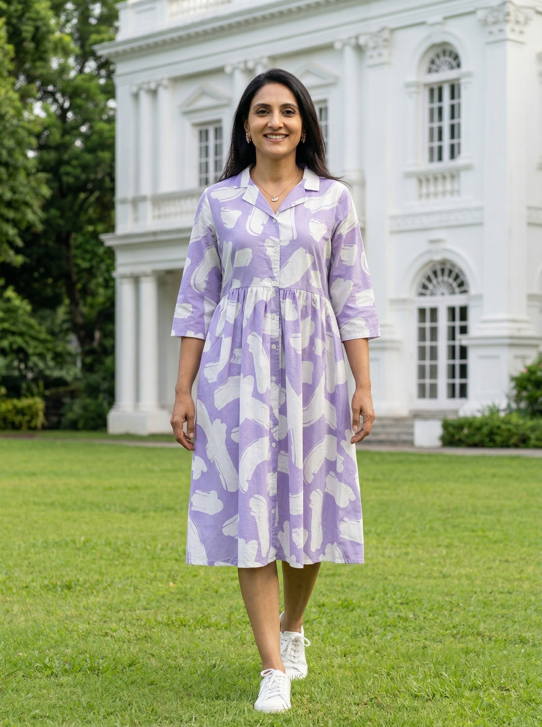 BRIGHT & BLOOM PURPLE COTTON FROCKS