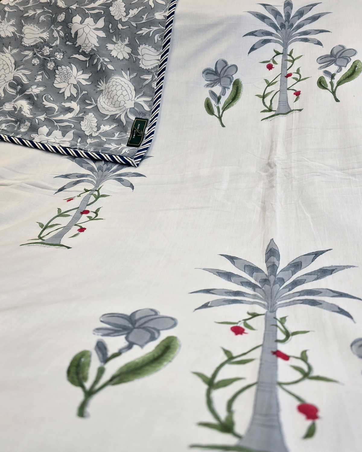 MISTY PALM HAND BLOCK COTTON DOUBLE DOHAR