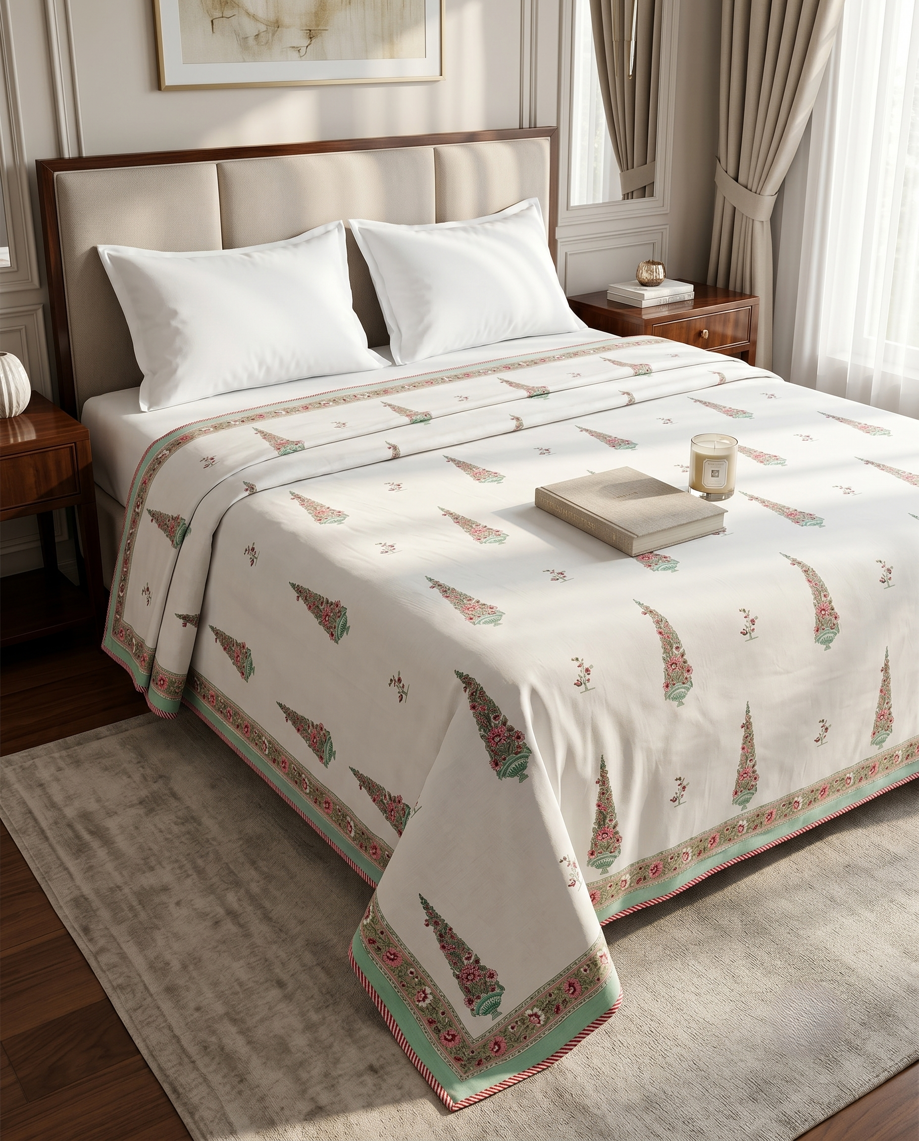 FLORAL PRINTED REVERSIBLE COTTON DOHAR