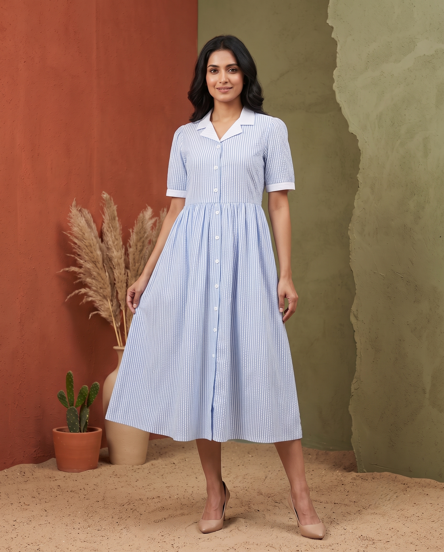 THE RIVIERA BLUE STRIPE DRESS