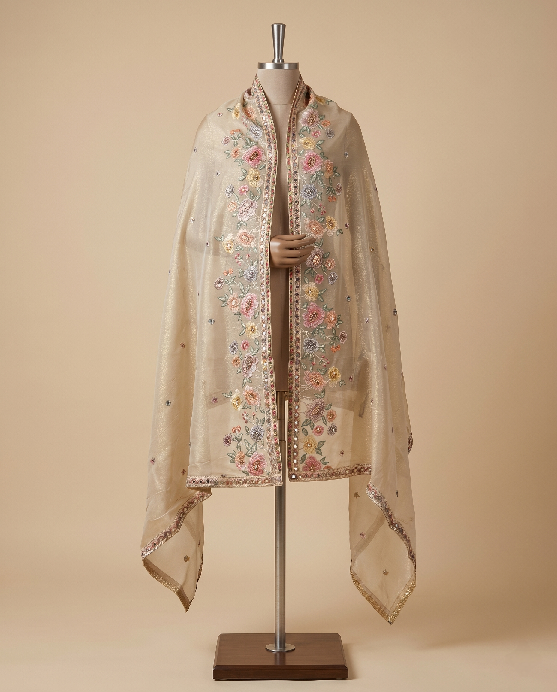 LUXURY WORK TISSUE SILK TISSUE DUPATTA