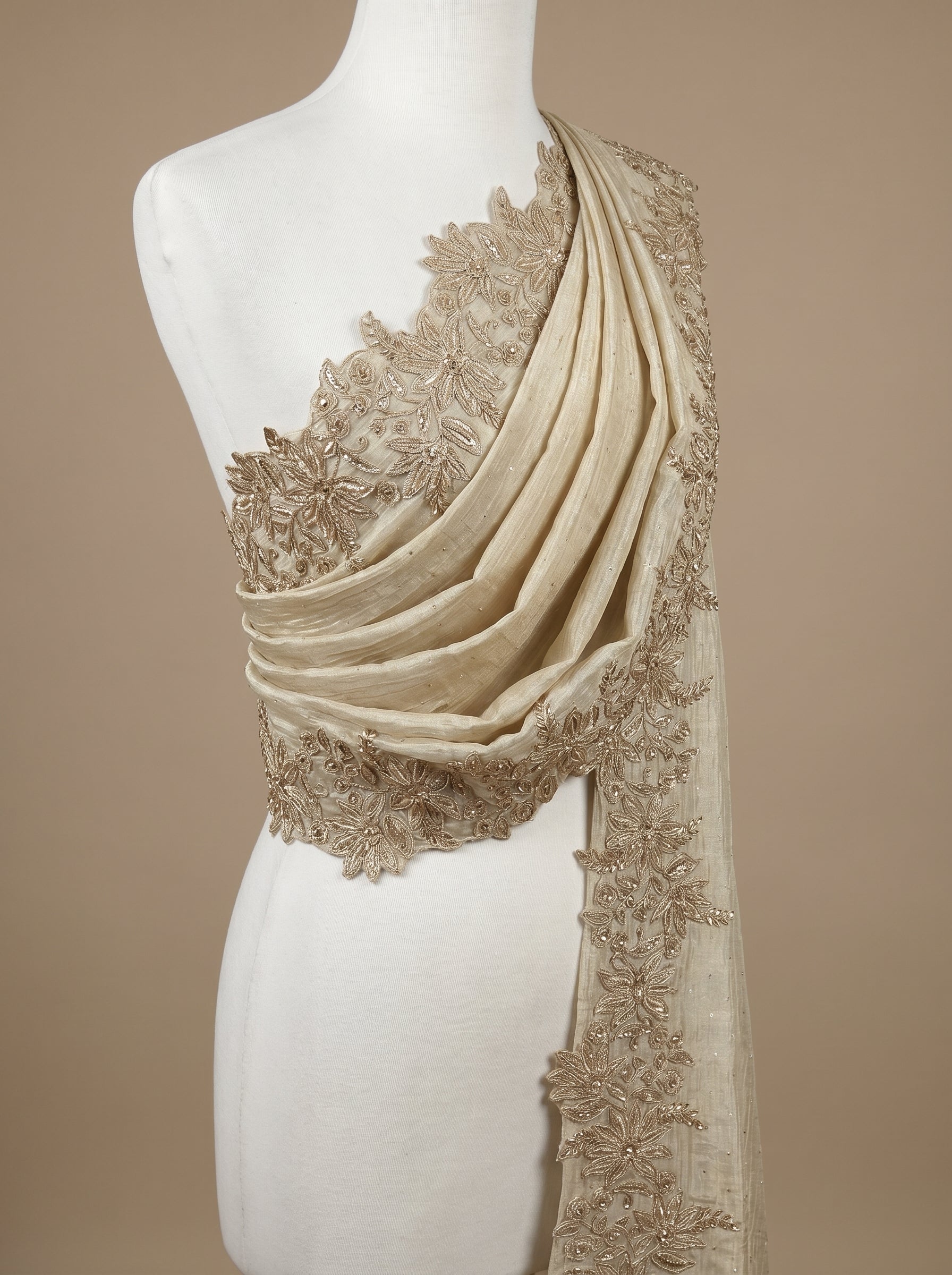 ARTISANAL BOTANICAL TISSUE SILK DUPATTA
