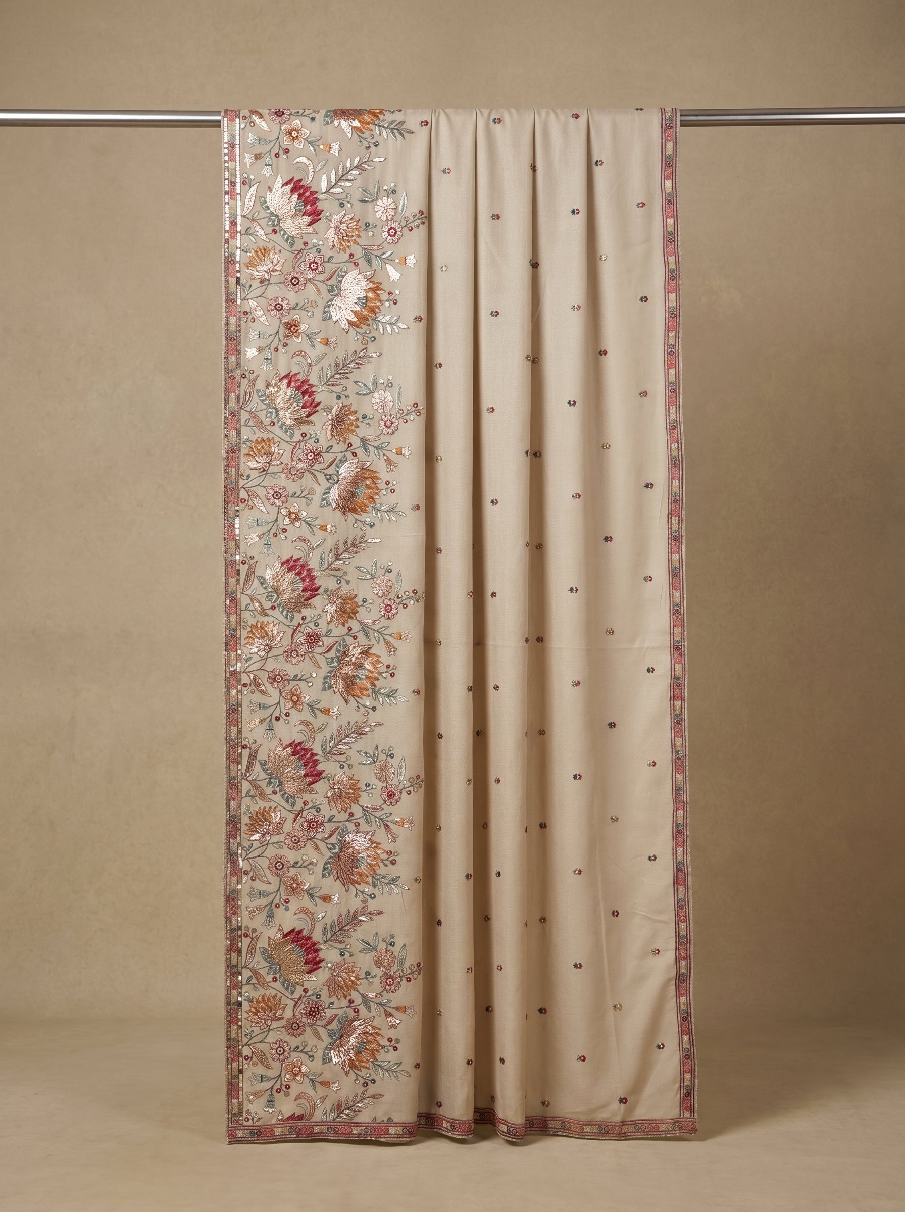 ARTISANAL PETAL-WORK TISSUE SILK DUPATTA
