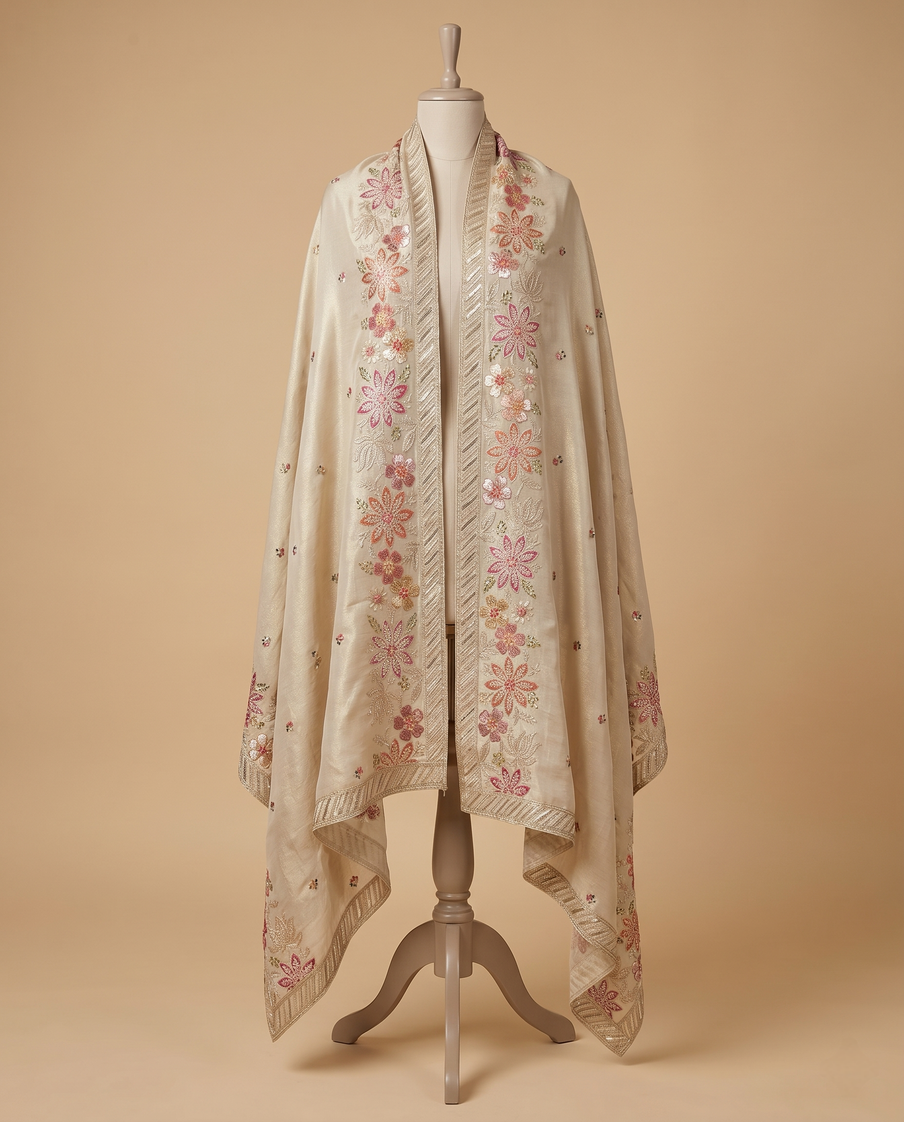 VINTAGE BLOOM TISSUE SILK DUPATTA