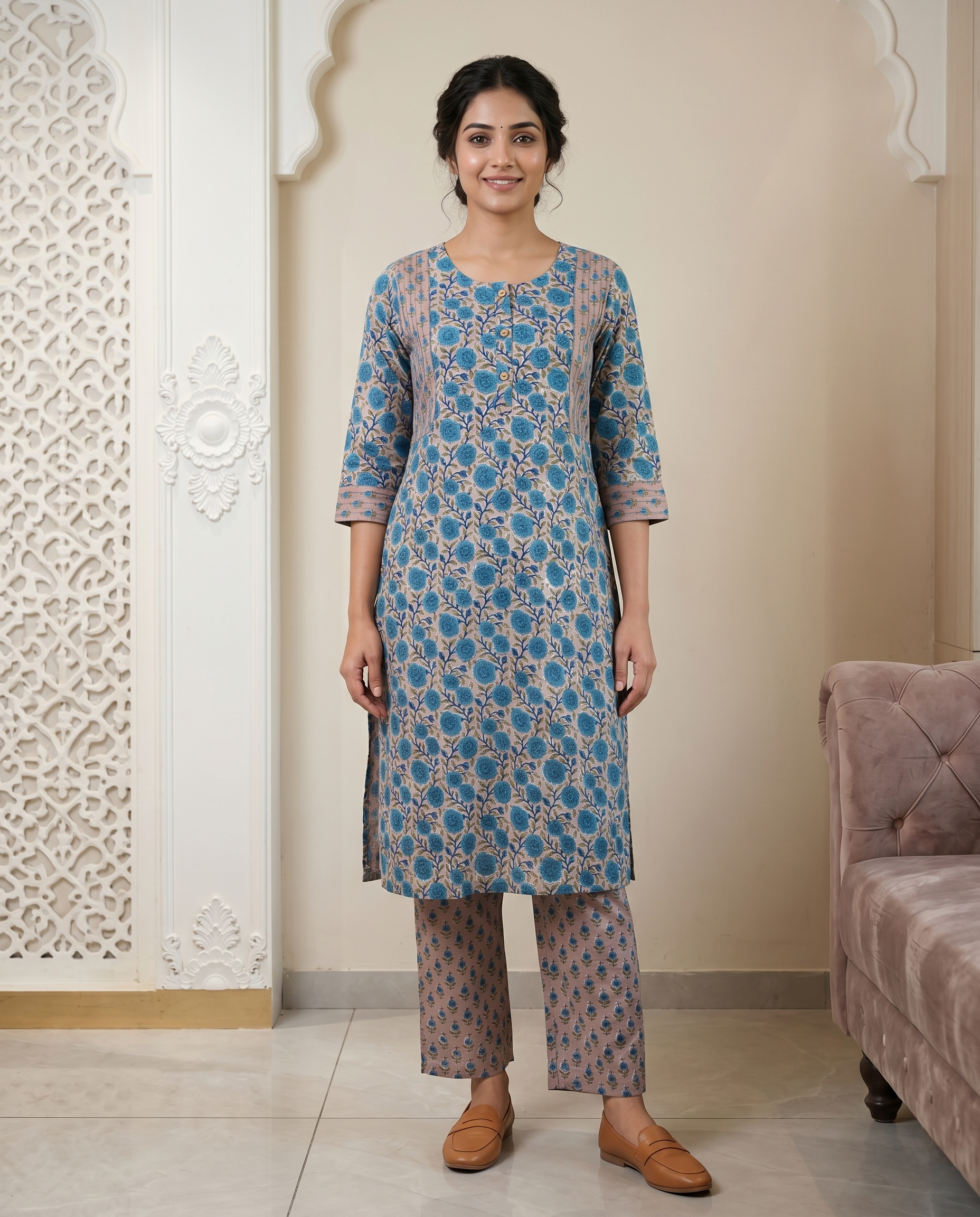 EVERYDAY GRACE KURTA PANT SET - PREMIUM COTTON
