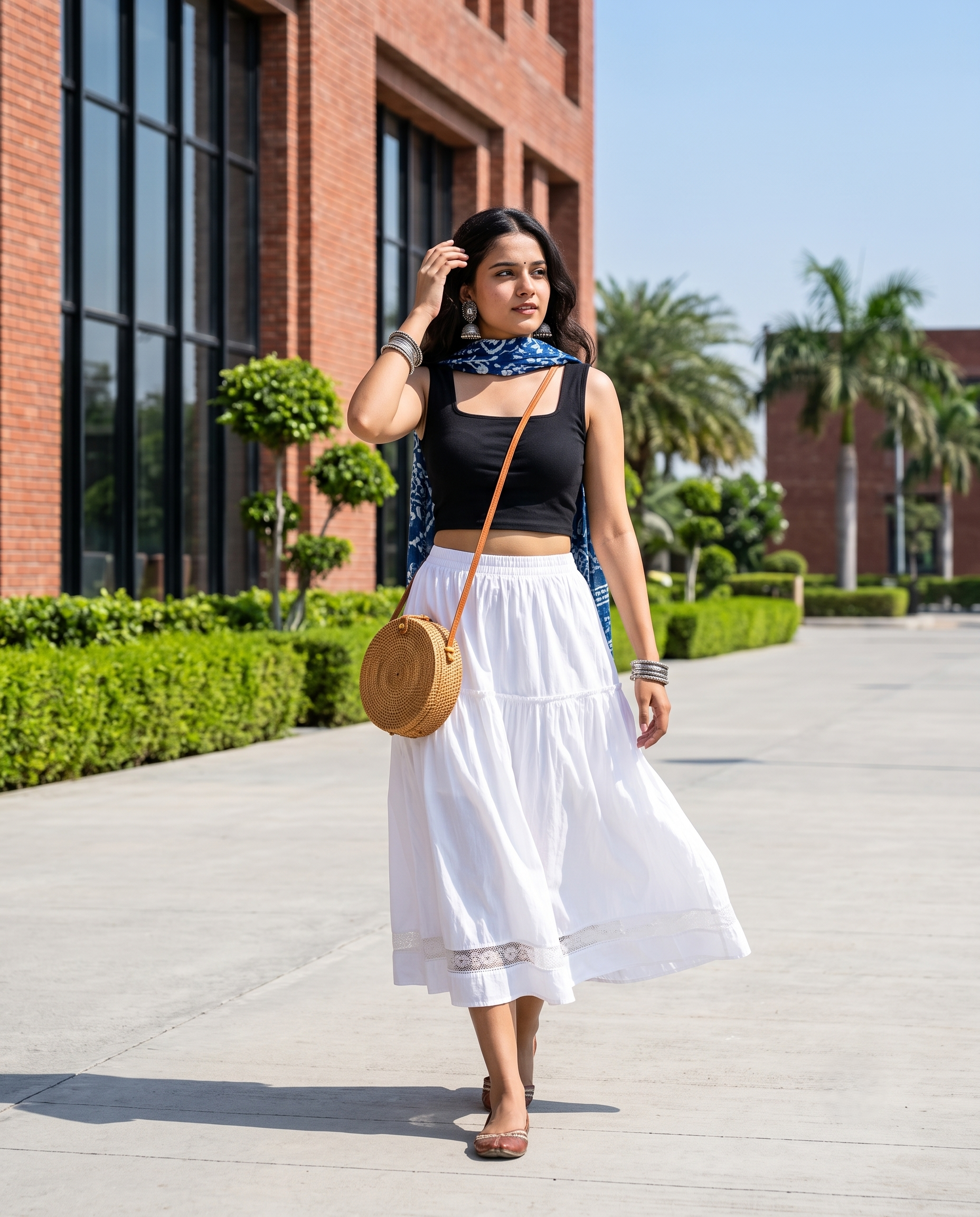 NOIR CASCADE TIERED SKIRT – WHITE