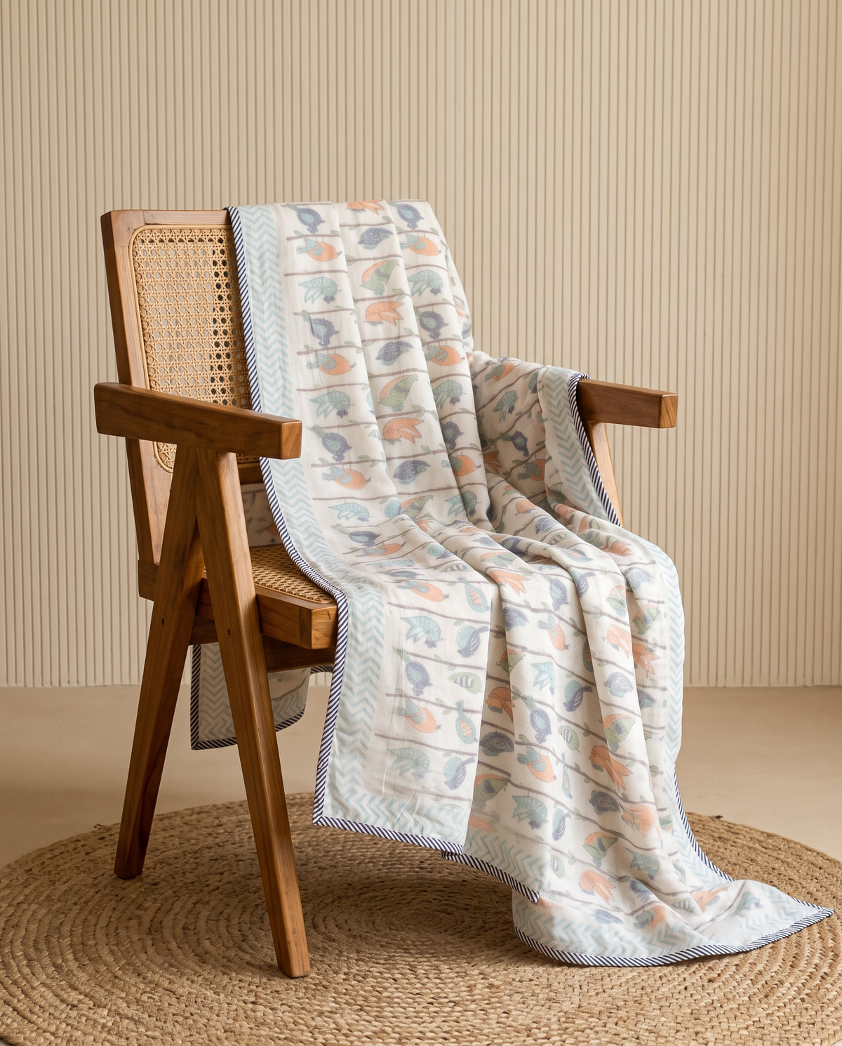 LITTLE CHIRPERS HAND BLOCK BABY REVERSIBLE DOHAR