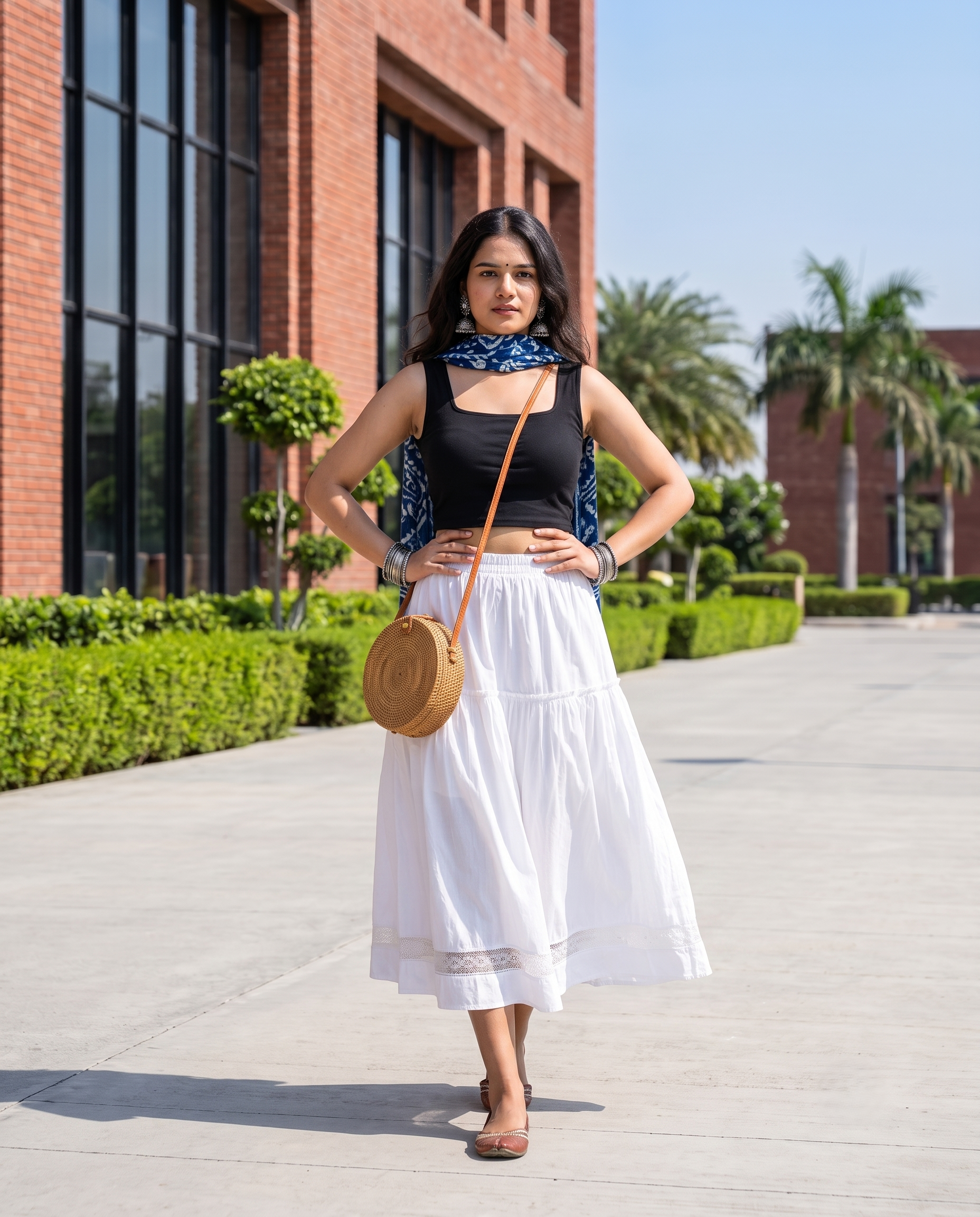 NOIR CASCADE TIERED SKIRT – WHITE