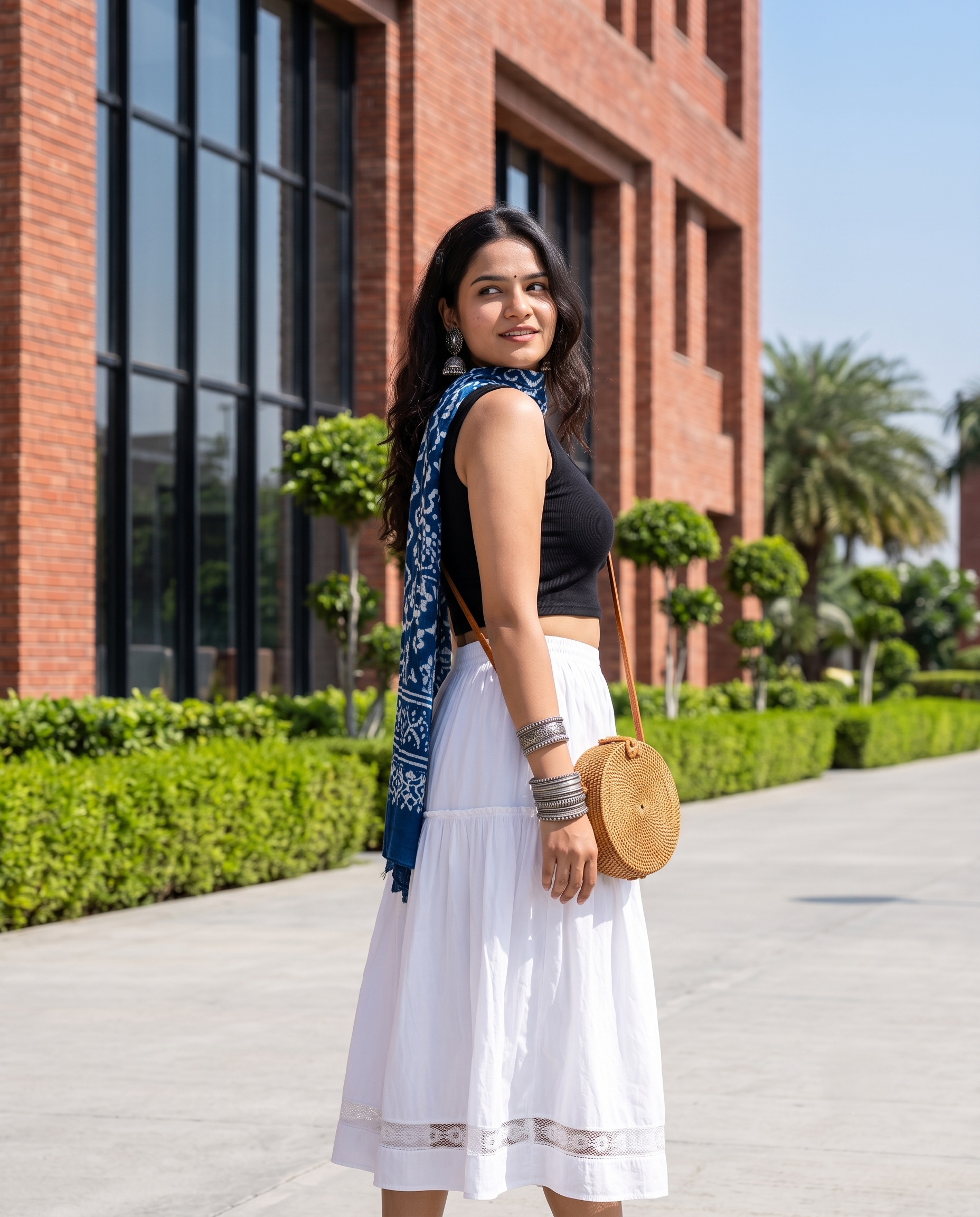 NOIR CASCADE TIERED SKIRT – WHITE