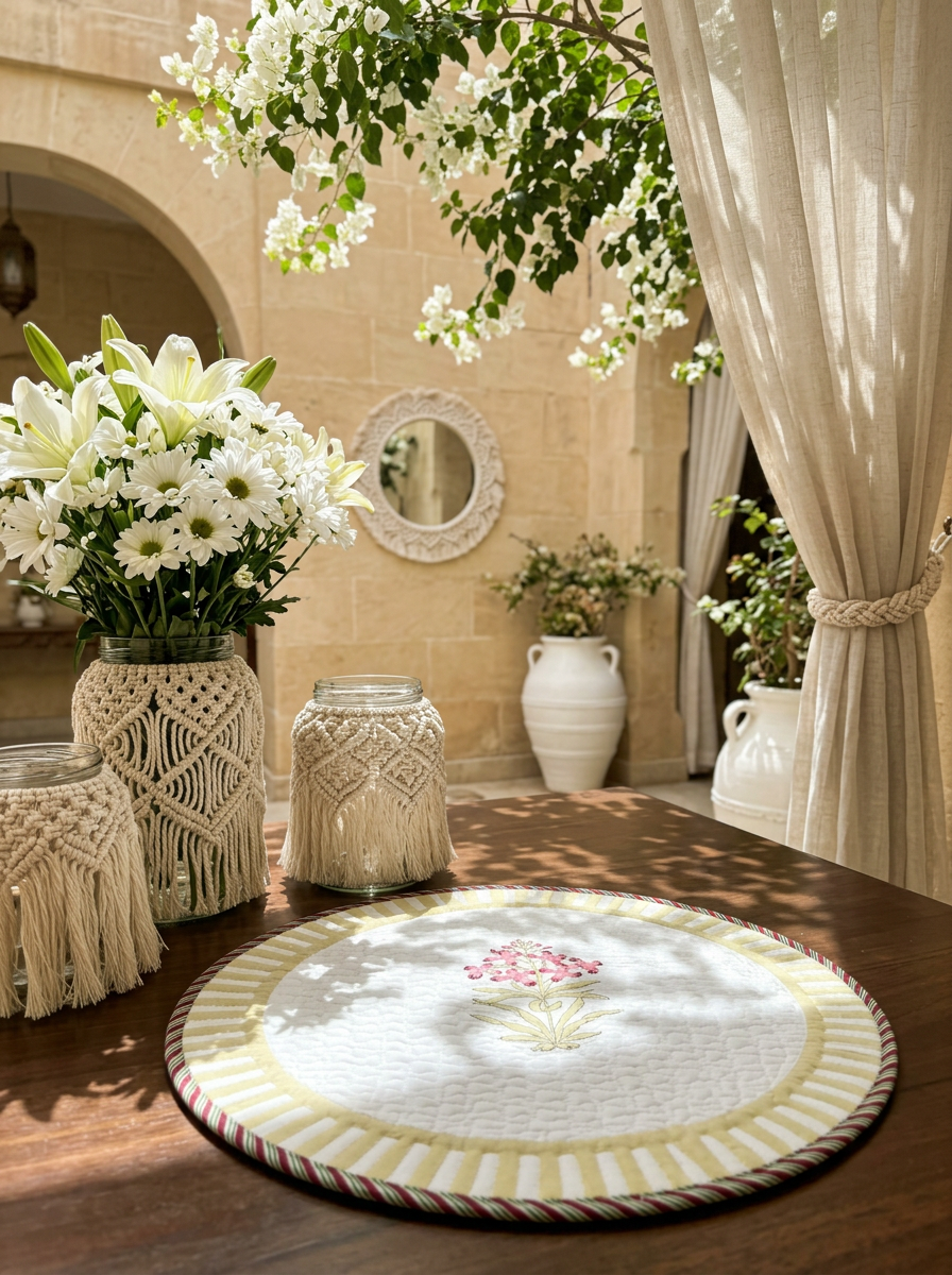 Quilted Spring Bloom Butta Round Mat