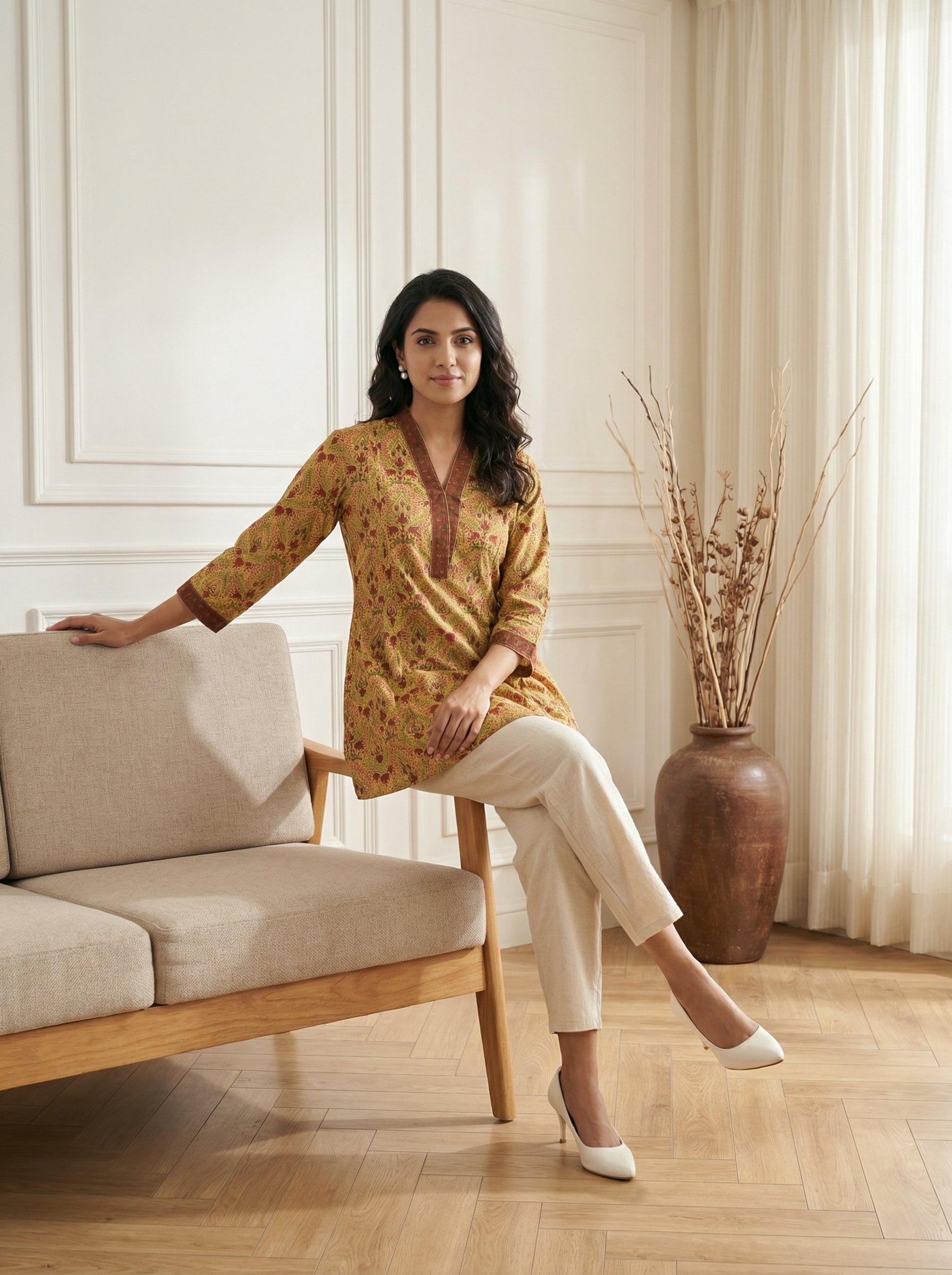 Pastel Hues Mustard Brown Top