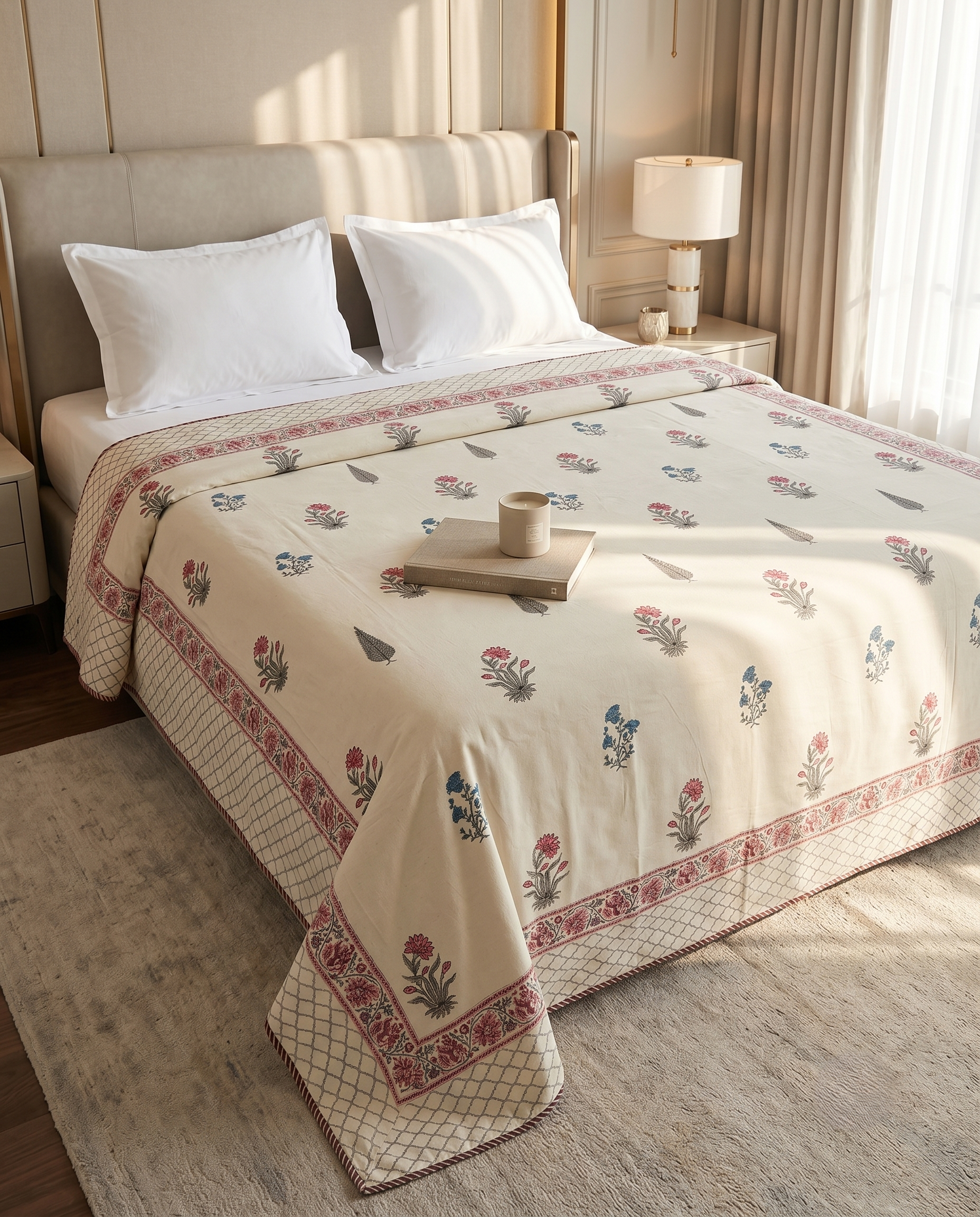 FLORAL BUTI REVERSIBLE COTTON DOHAR