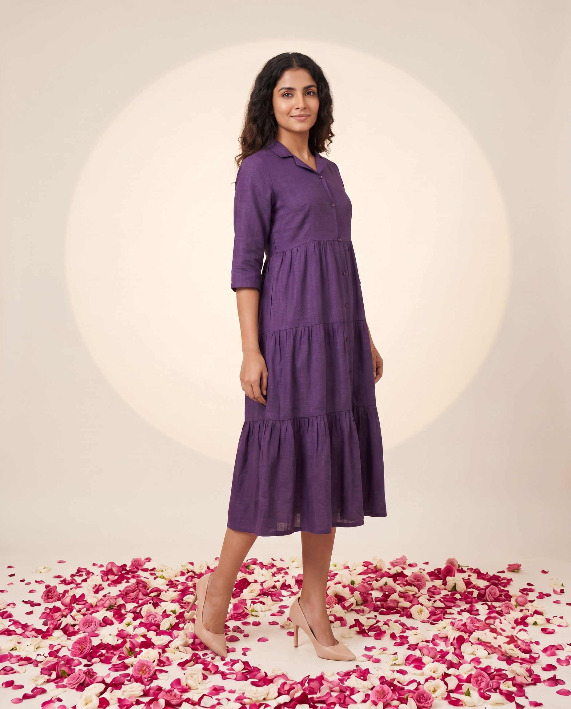 JBK LUXE PURPLE LINEN DRESS