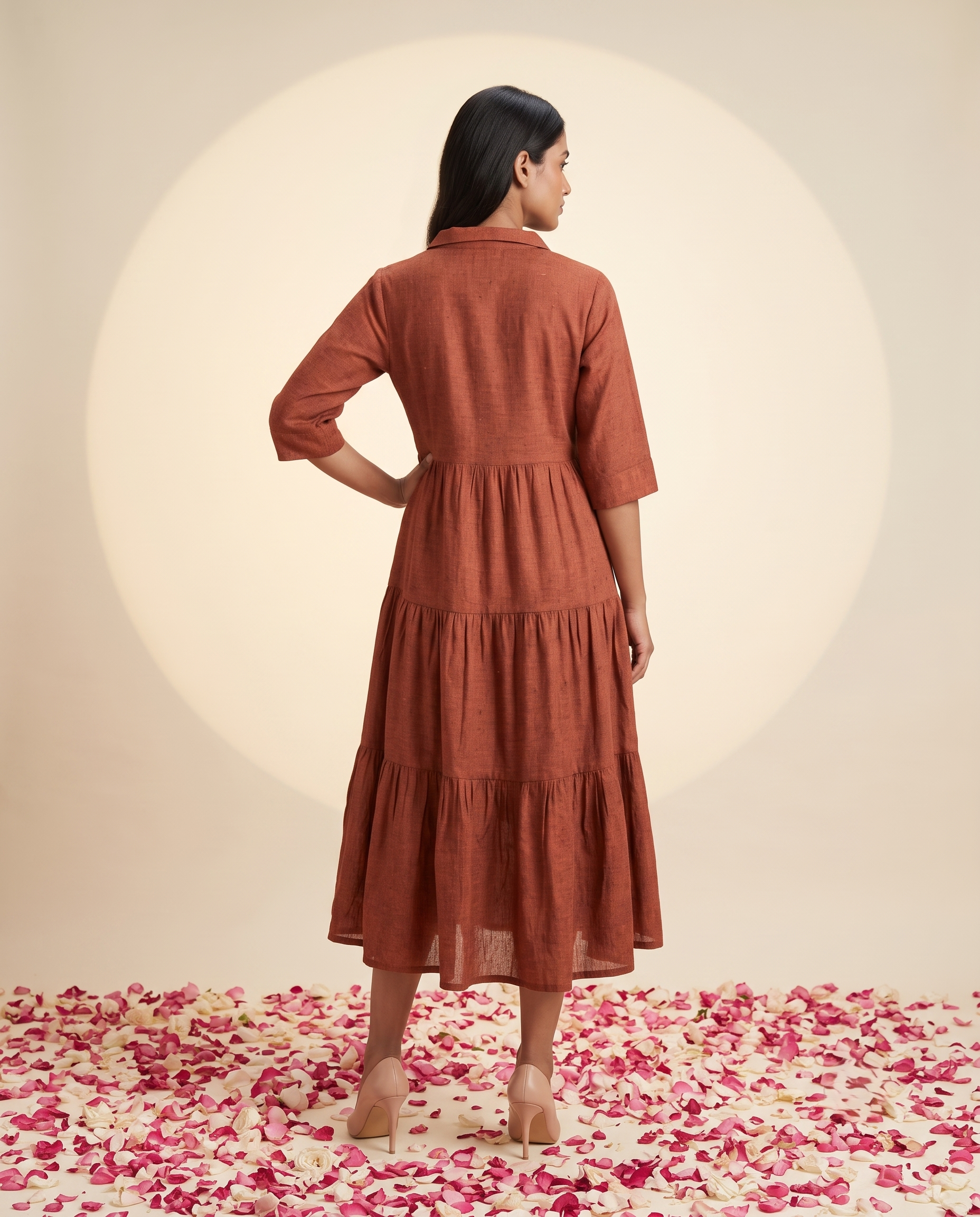 JBK LUXE WINE LINEN DRESS