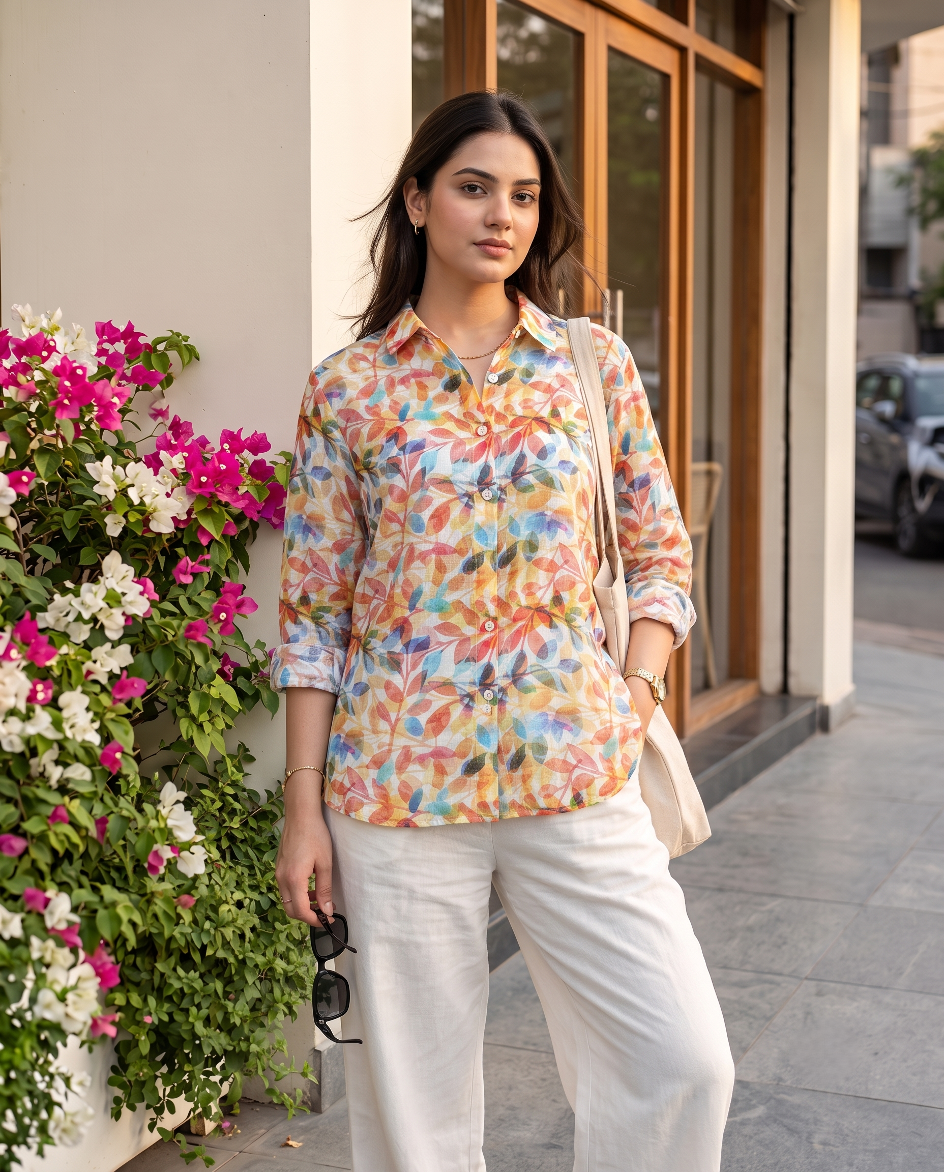 Bamboo Silk 150 GM Pastel Botanical Shirt