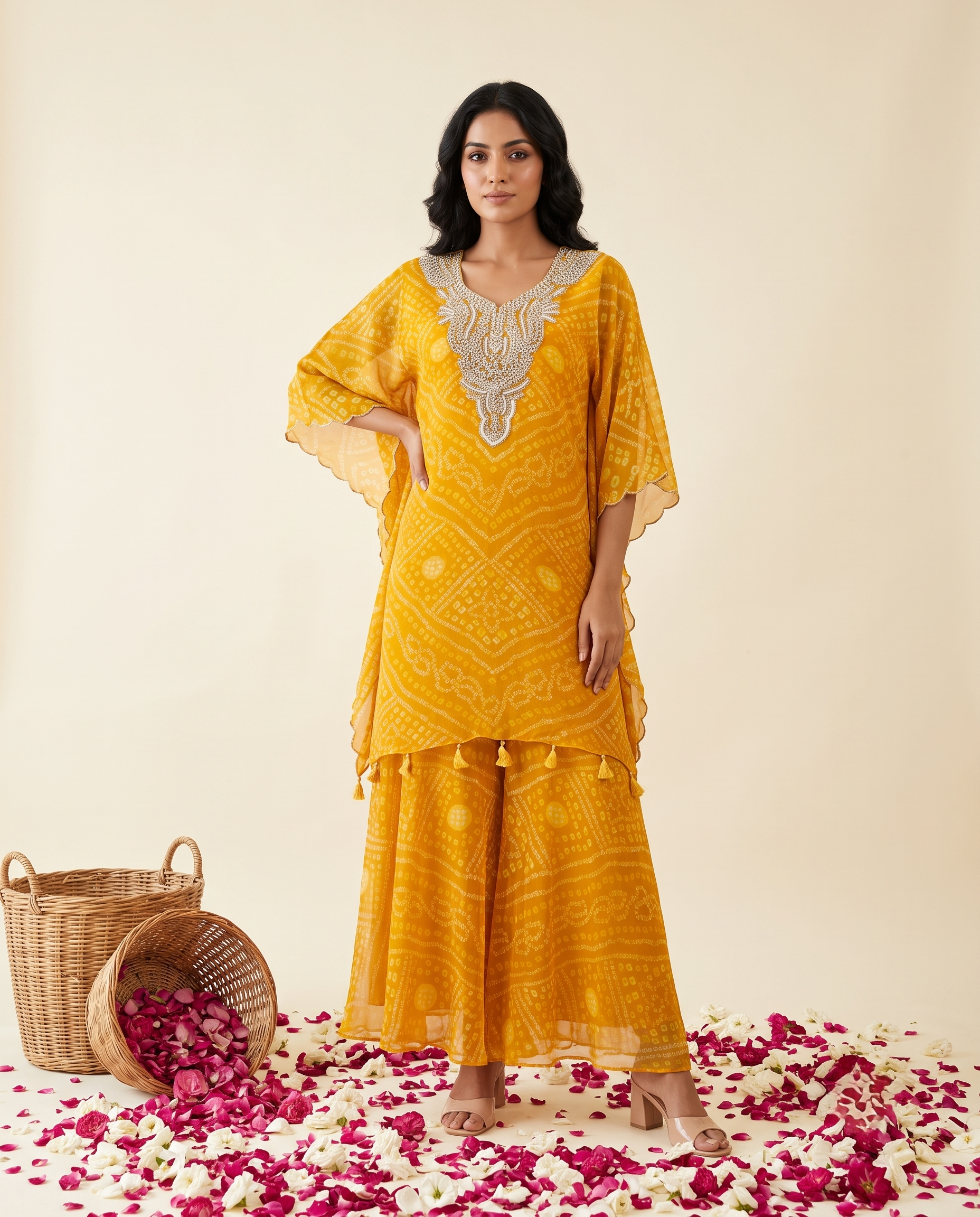 GULNAAR YELLOW CHIFFON SET