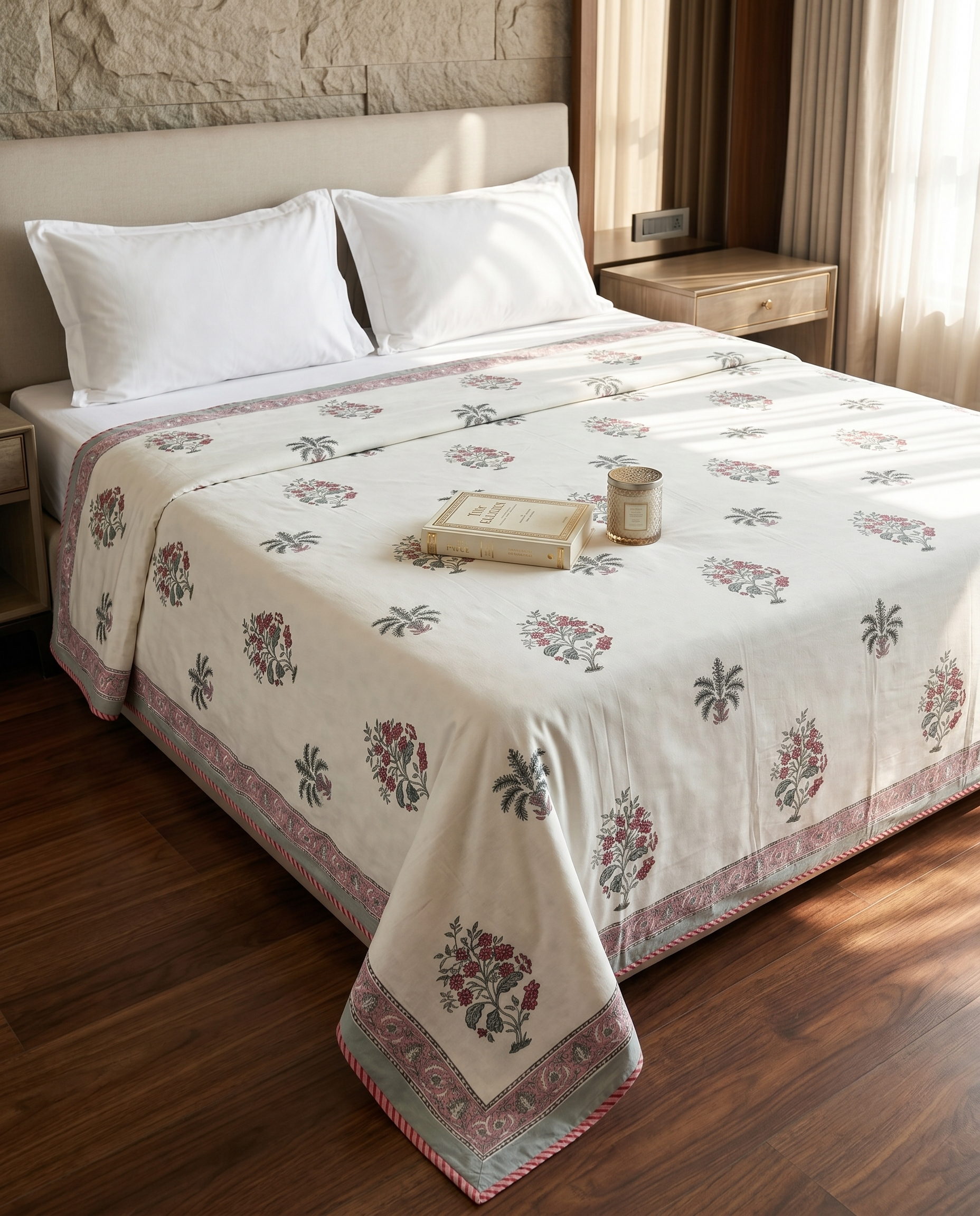 SOFT ROSE IVORY REVERSIBLE COTTON DOHAR