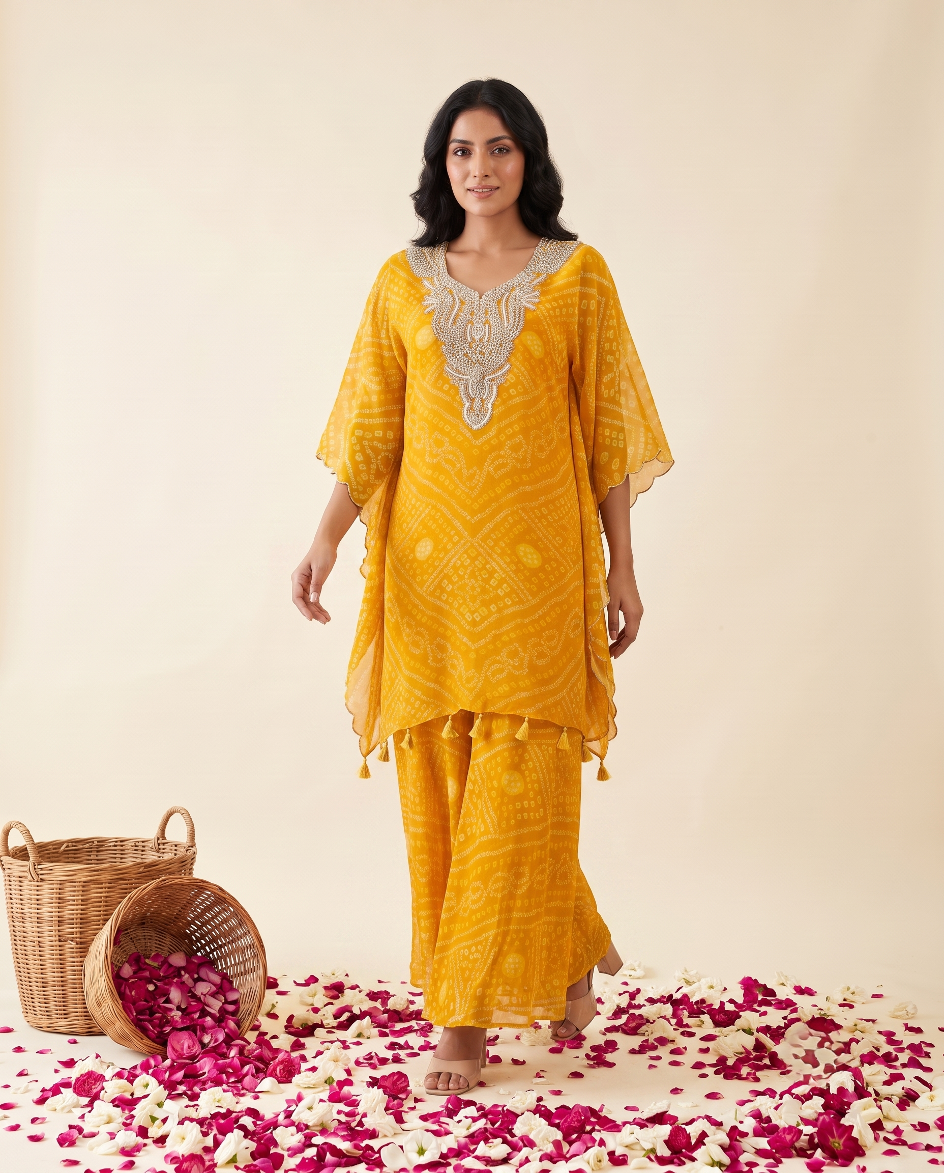 GULNAAR YELLOW CHIFFON SET