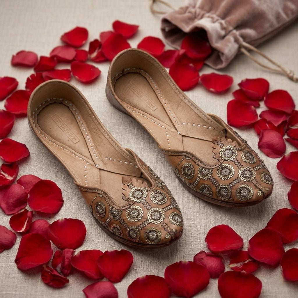 SEQUINS BURST PURE LEATHER HANDCRAFTED JUTTI
