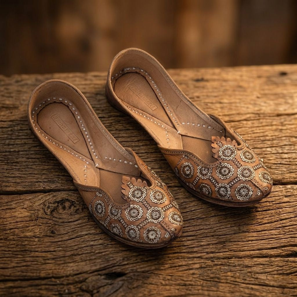SEQUINS BURST PURE LEATHER HANDCRAFTED JUTTI