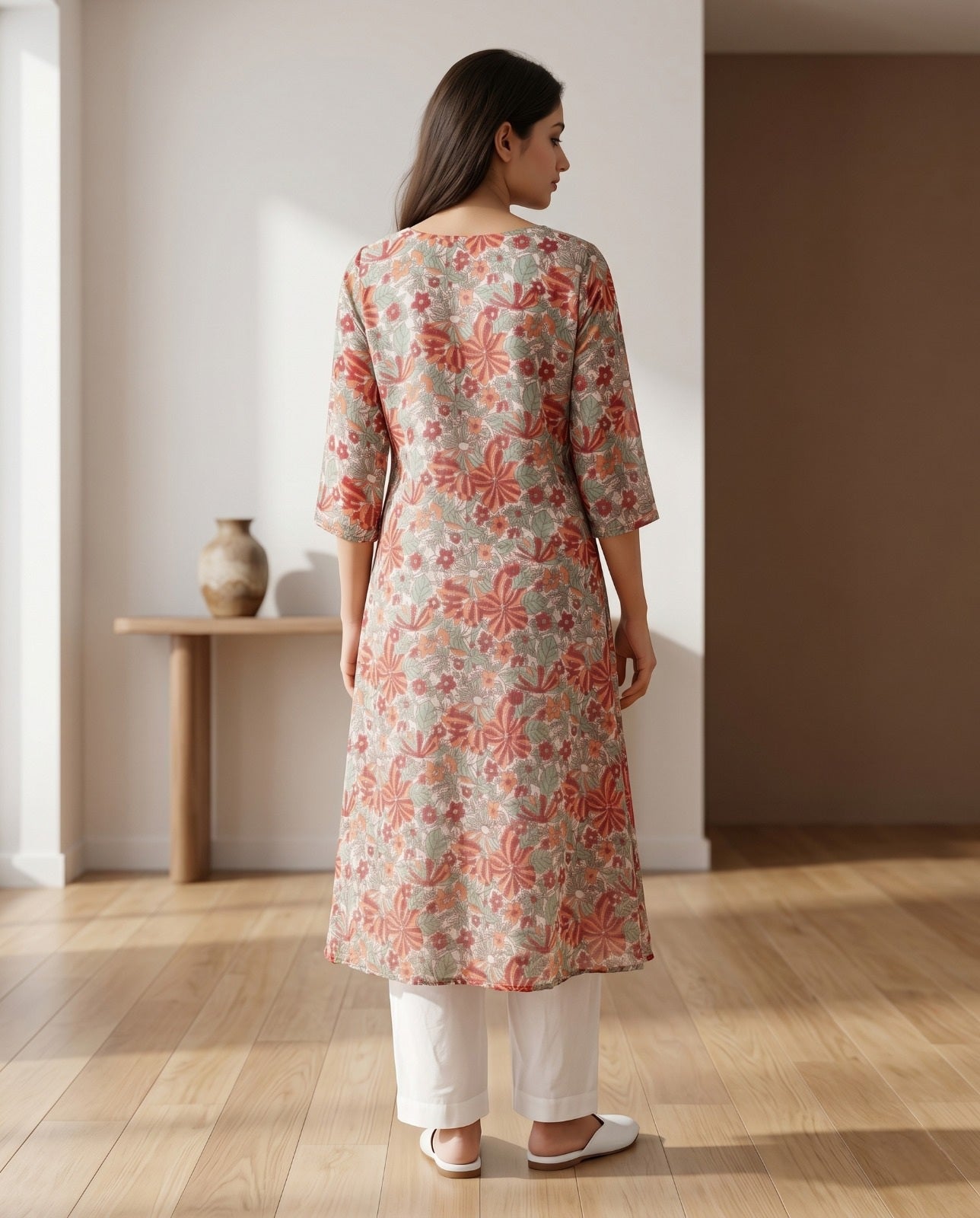 Kota Doria Pintex Dress ( HANDBLOCK)