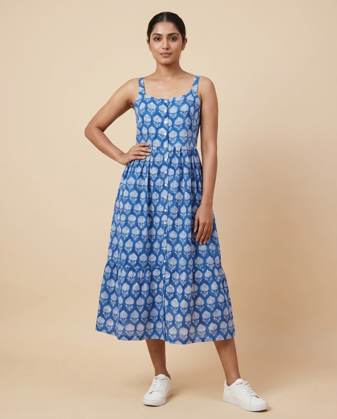 Button-Down Midi Dress (HANDBLOCK)